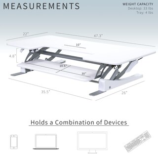 Foto 3 | Elevador De Escritorio Vivo Serie V Desk-v048vw, Altura Ajustable 122 Cm - Venta Internacional.