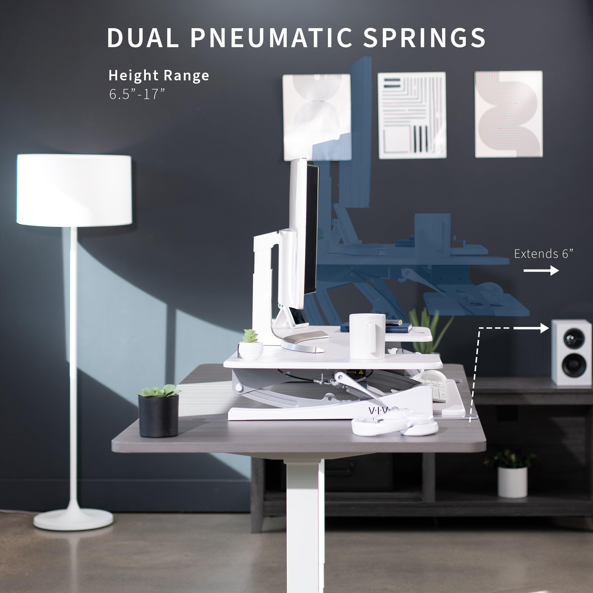 Foto 5 | Elevador De Escritorio Vivo Serie V Desk-v048vw, Altura Ajustable 122 Cm - Venta Internacional.