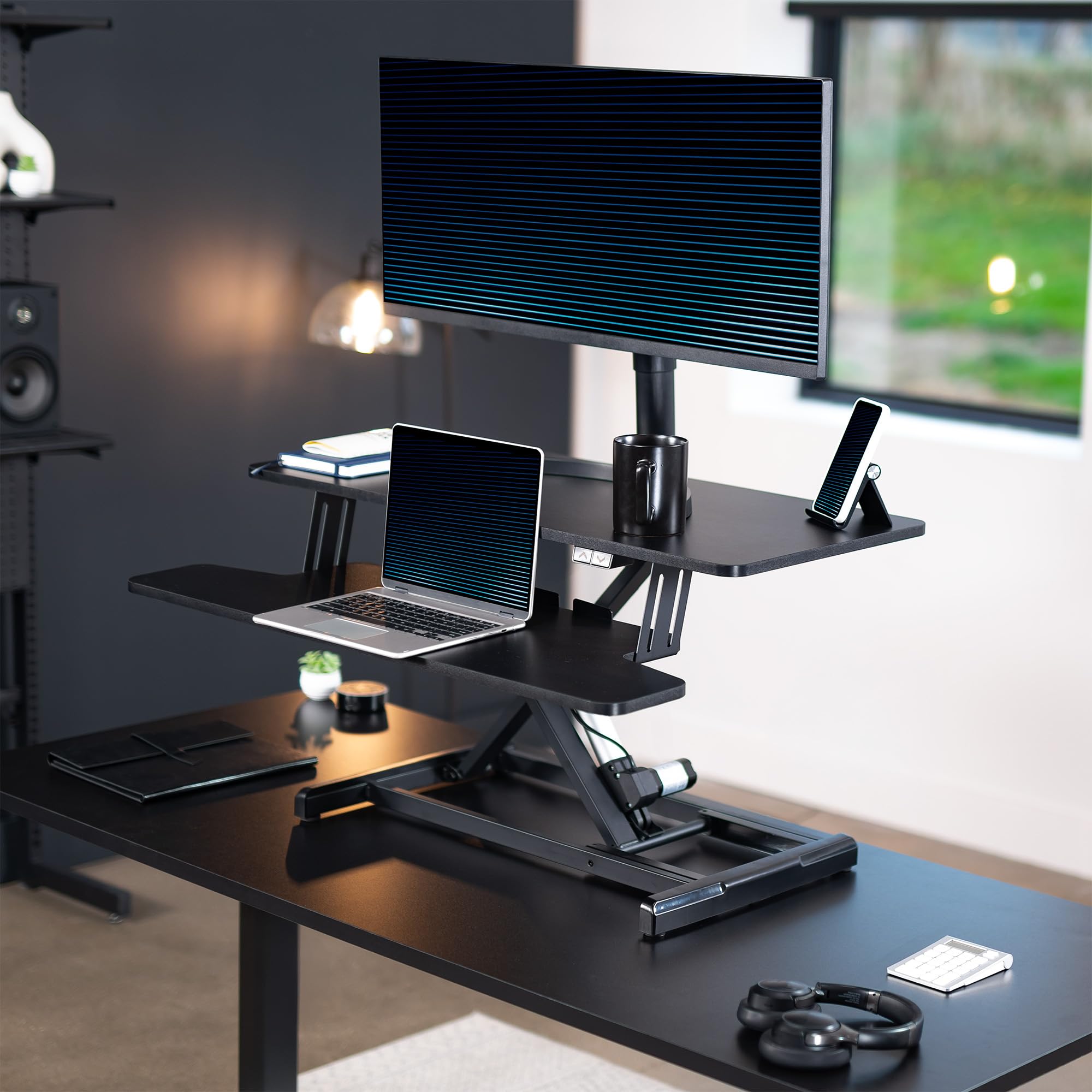 Foto 3 pulgar | Convertidor De Escritorio Eléctrico Vivo Desk-ve36b De 91 Cm Con Bandeja Para Teclado - Venta Internacional.