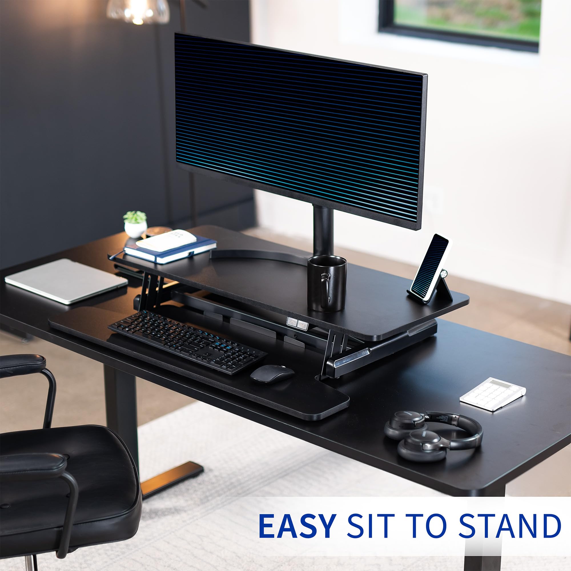 Foto 5 | Convertidor De Escritorio Eléctrico Vivo Desk-ve36b De 91 Cm Con Bandeja Para Teclado - Venta Internacional.