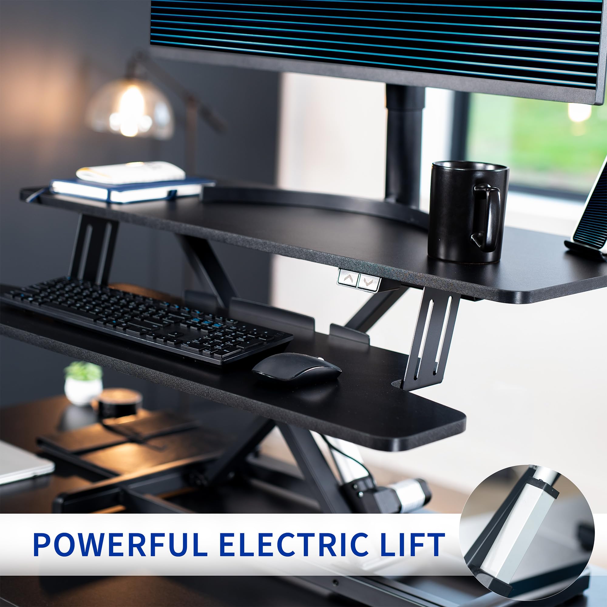Foto 6 | Convertidor De Escritorio Eléctrico Vivo Desk-ve36b De 91 Cm Con Bandeja Para Teclado - Venta Internacional.