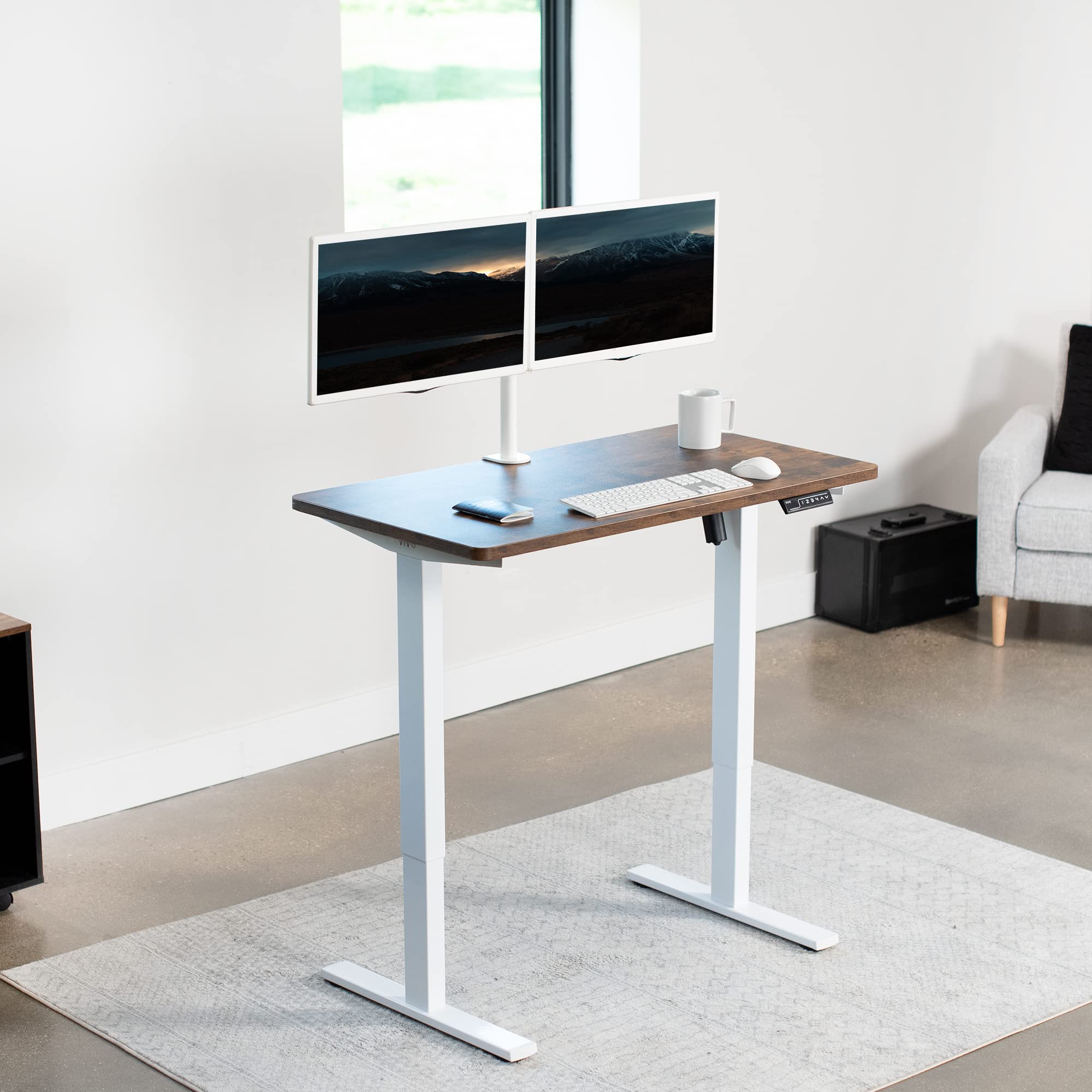 Foto 2 | Escritorio De Pie Vivo Electric Rustic Vintage Brown 110x60 Cm - Venta Internacional.
