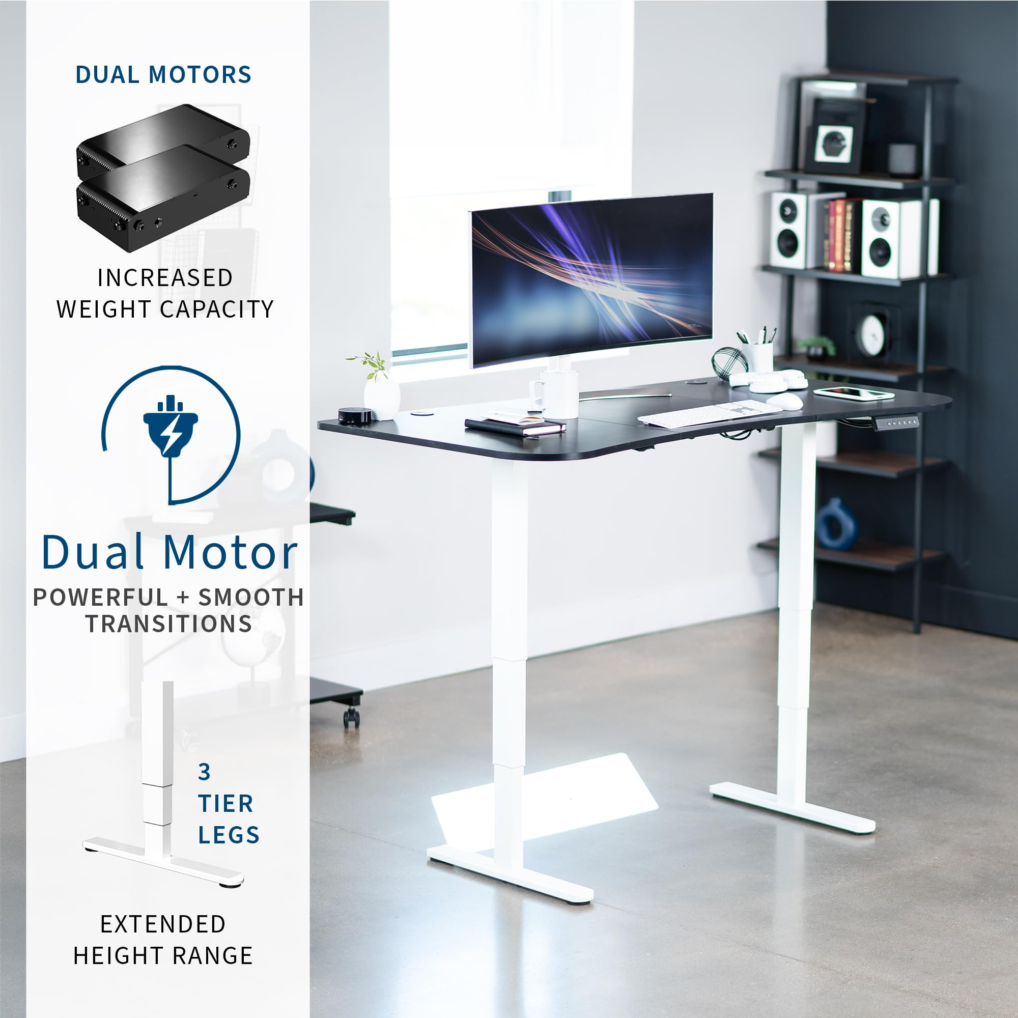 Foto 3 pulgar | Escritorio De Pie Vivo Desk-kit-2w1r Eléctrico Con Doble Motor 160x80c - Venta Internacional.