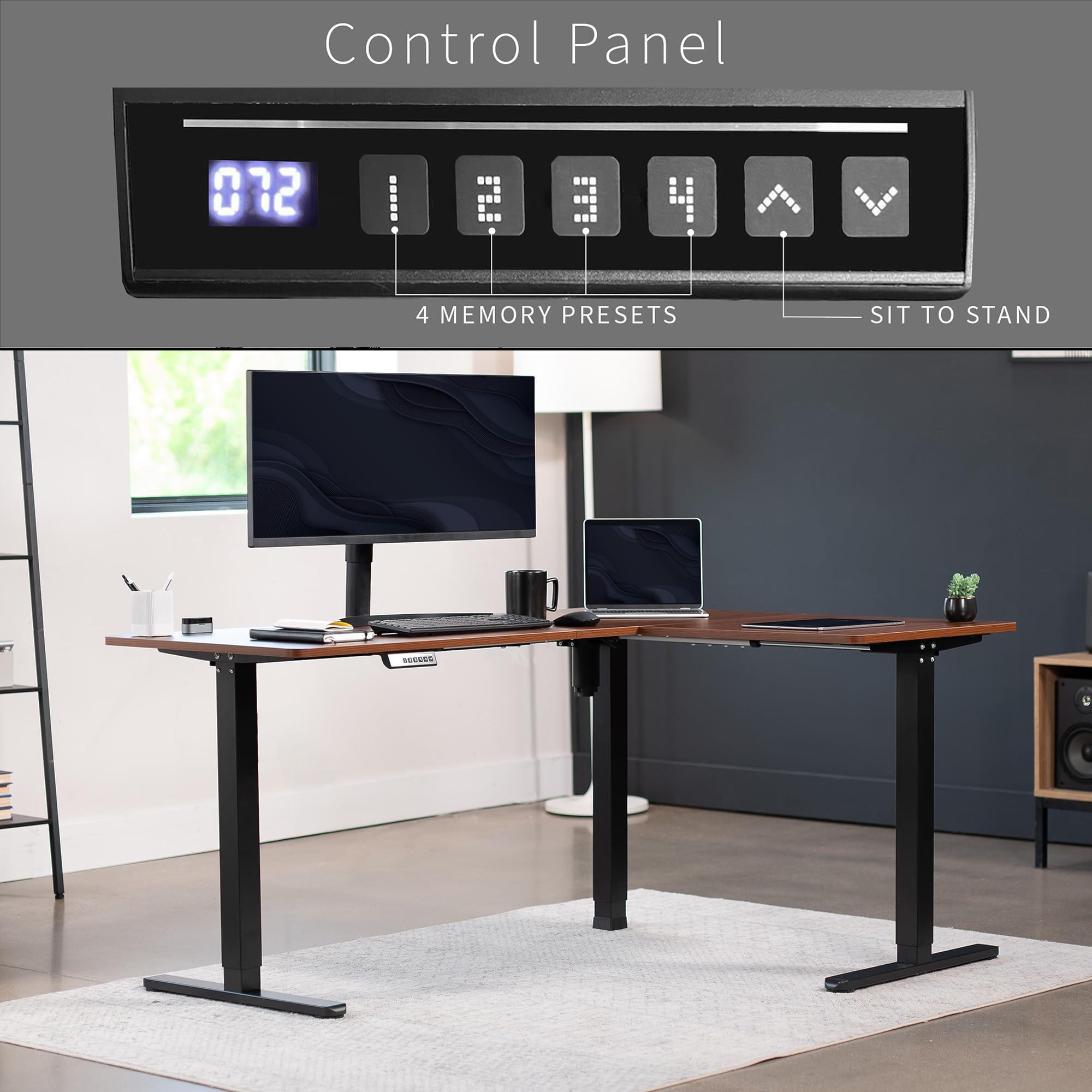Foto 5 | Escritorio De Pie Vivo Desk-e3ctd-47 De Esquina Eléctrico En Forma De L - Venta Internacional.