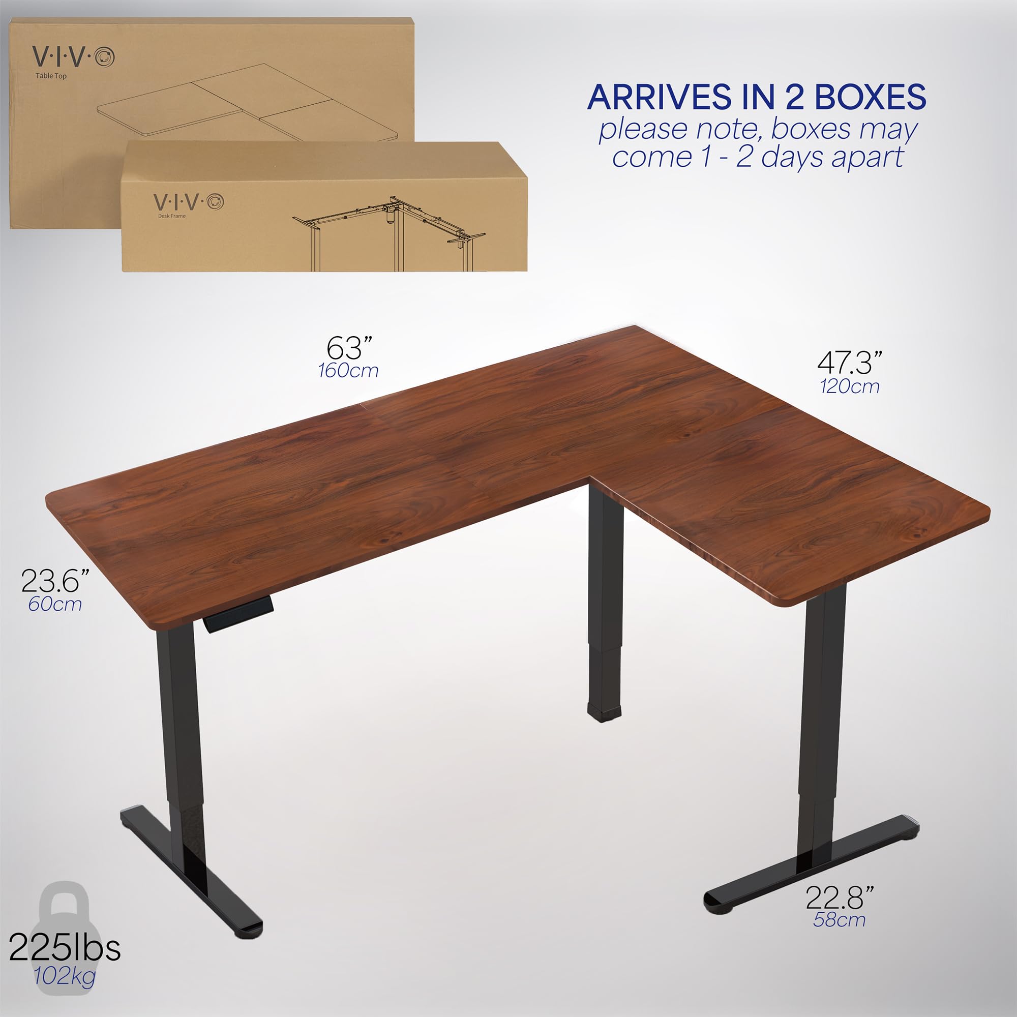 Foto 6 | Escritorio De Pie Vivo Desk-e3ctd-47 De Esquina Eléctrico En Forma De L - Venta Internacional.