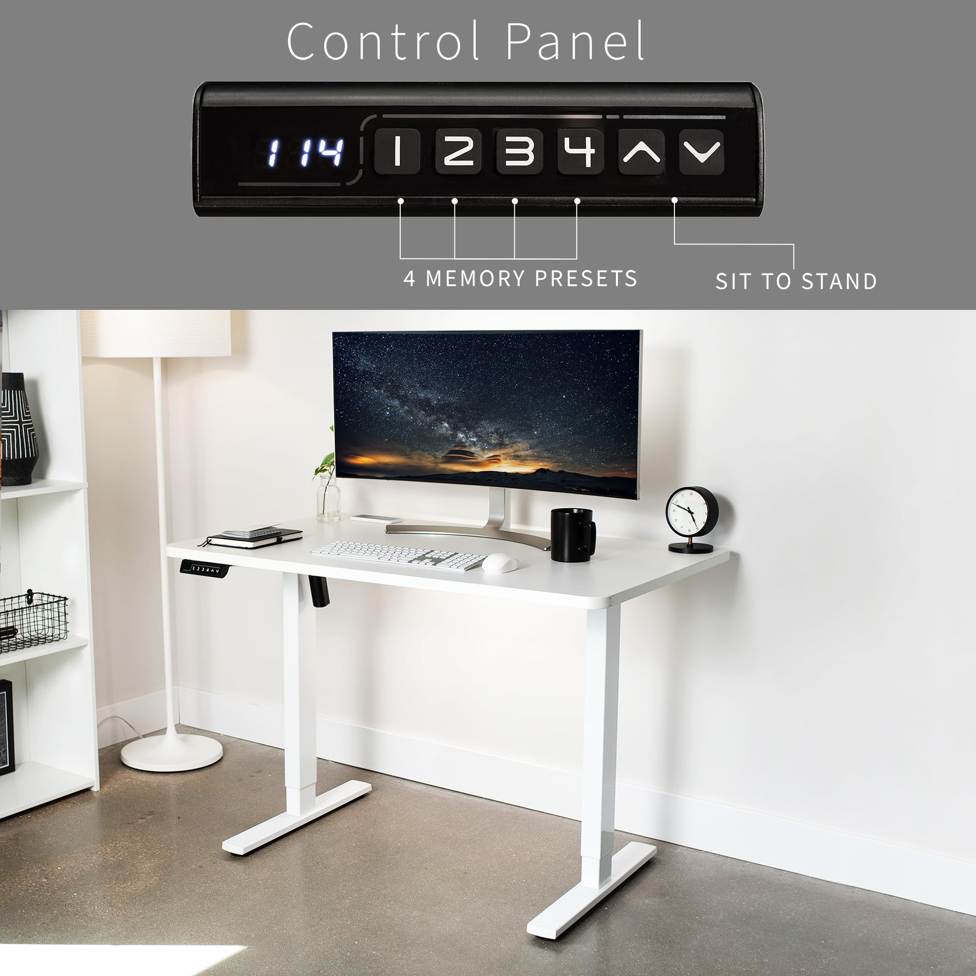 Foto 7 pulgar | Escritorio De Pie Vivo Desk-kit-1w5w Con Memoria Eléctrica, 48 X 30 Pulgadas, Color Blanco - Venta Internacional.