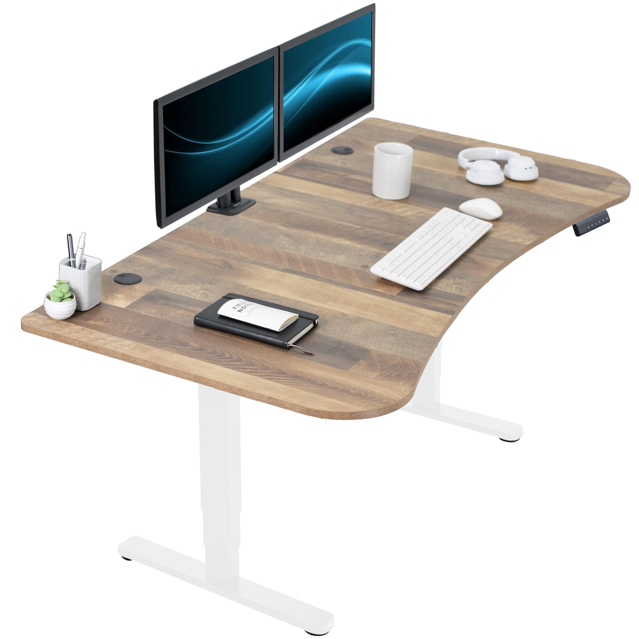 Escritorio De Pie Vivo Electric Con Doble Motor, 160 X 80 Cm, Reclaimed Wo - Venta Internacional.