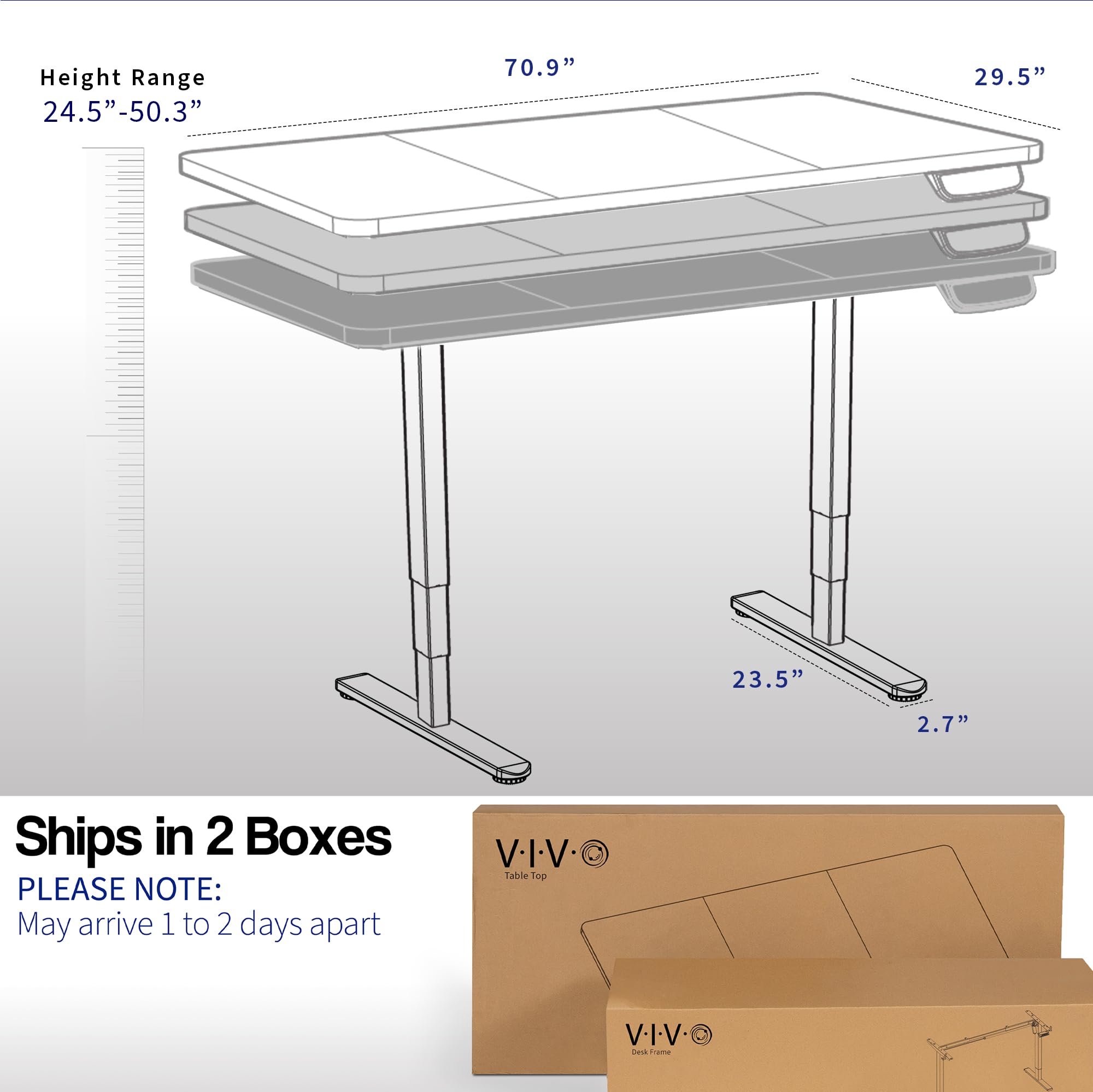 Foto 5 | Escritorio Eléctrico Vivo Desk-kit-2b7wc 180x76 Cm Blanco - Venta Internacional.