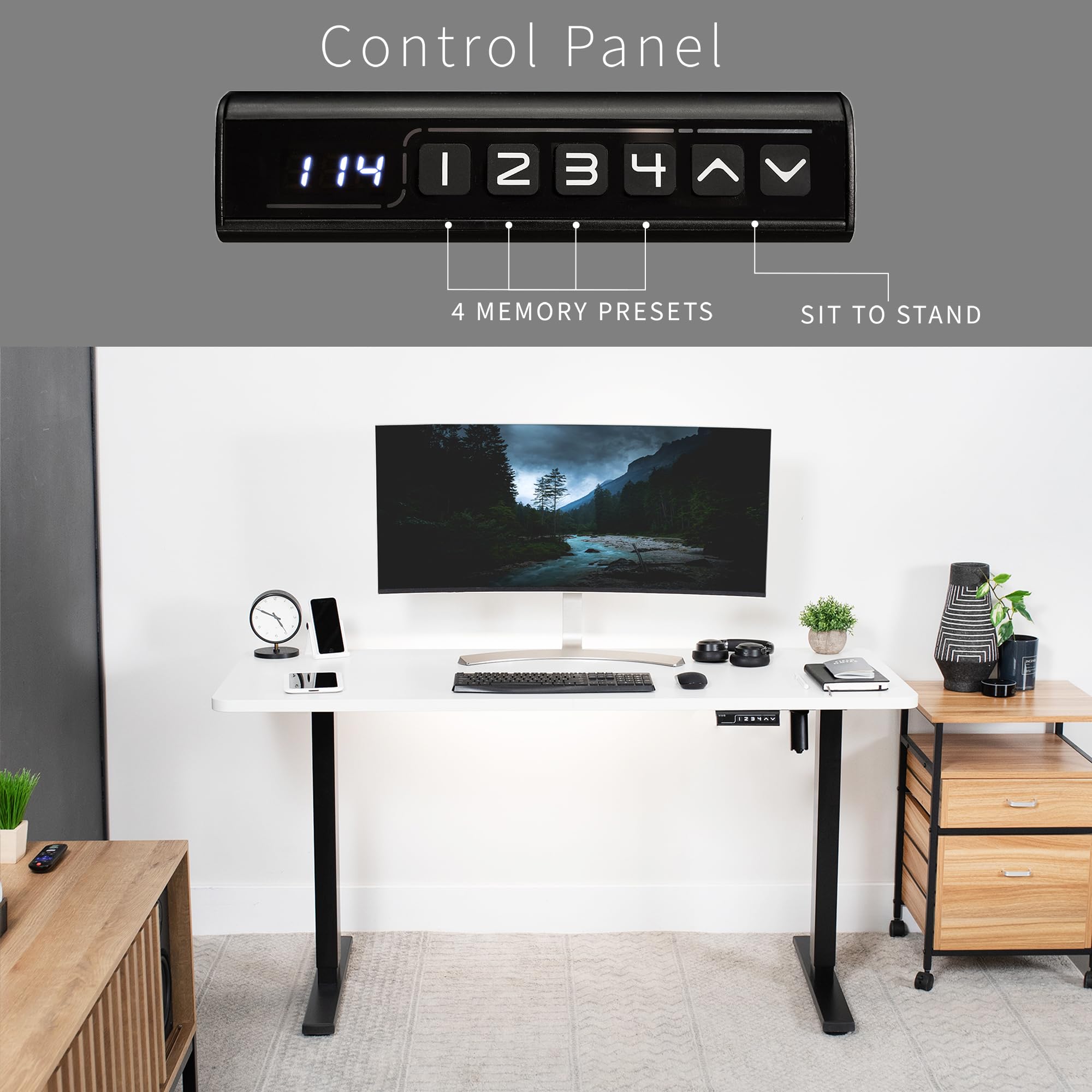 Foto 6 | Escritorio De Pie Vivo Desk-kit-1b6w Con Memoria Eléctrica 150x60 Cm - Venta Internacional.