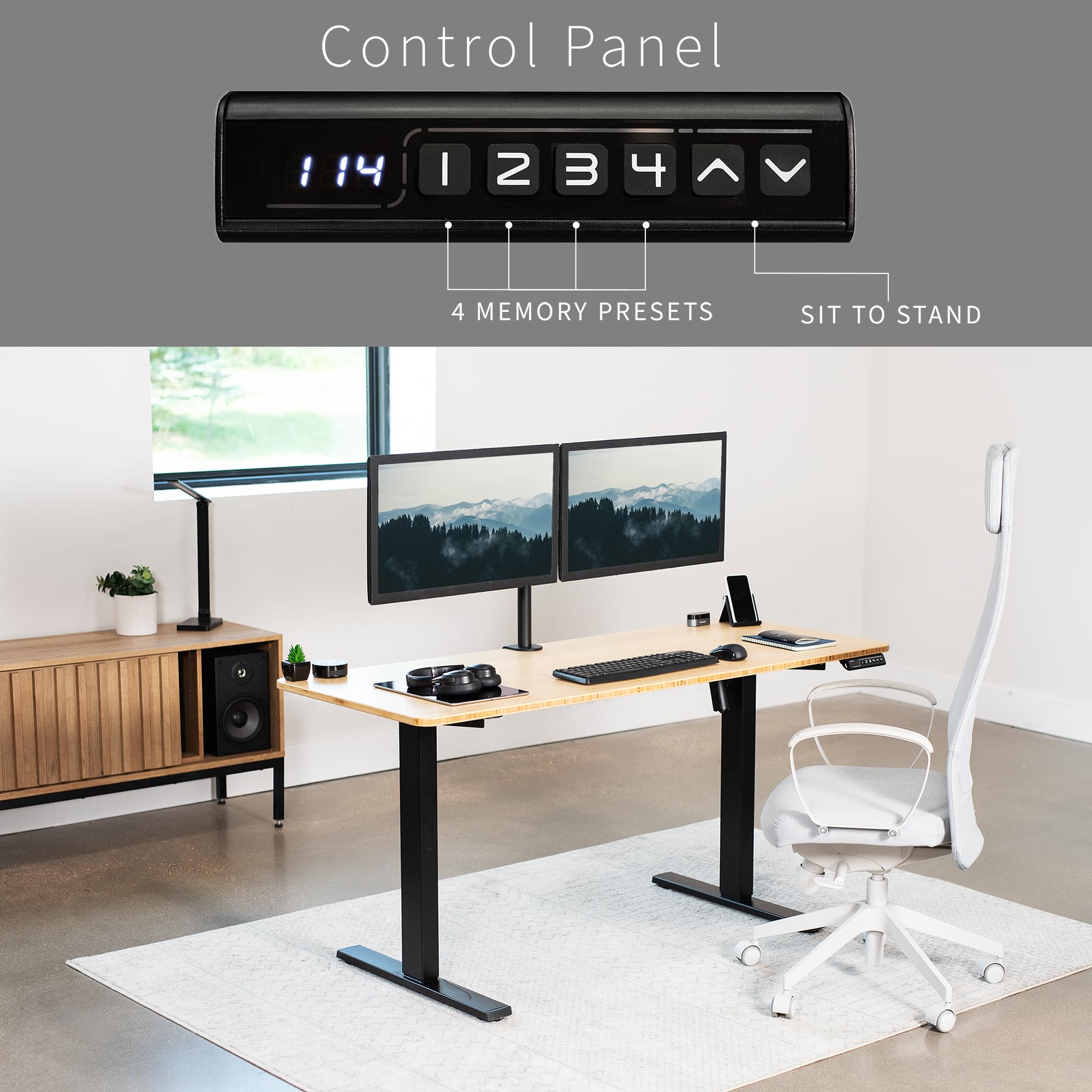 Foto 7 pulgar | Escritorio De Pie Vivo Electric Real Bamboo 152 X 61 Cm Desk-kit-1b - Venta Internacional.
