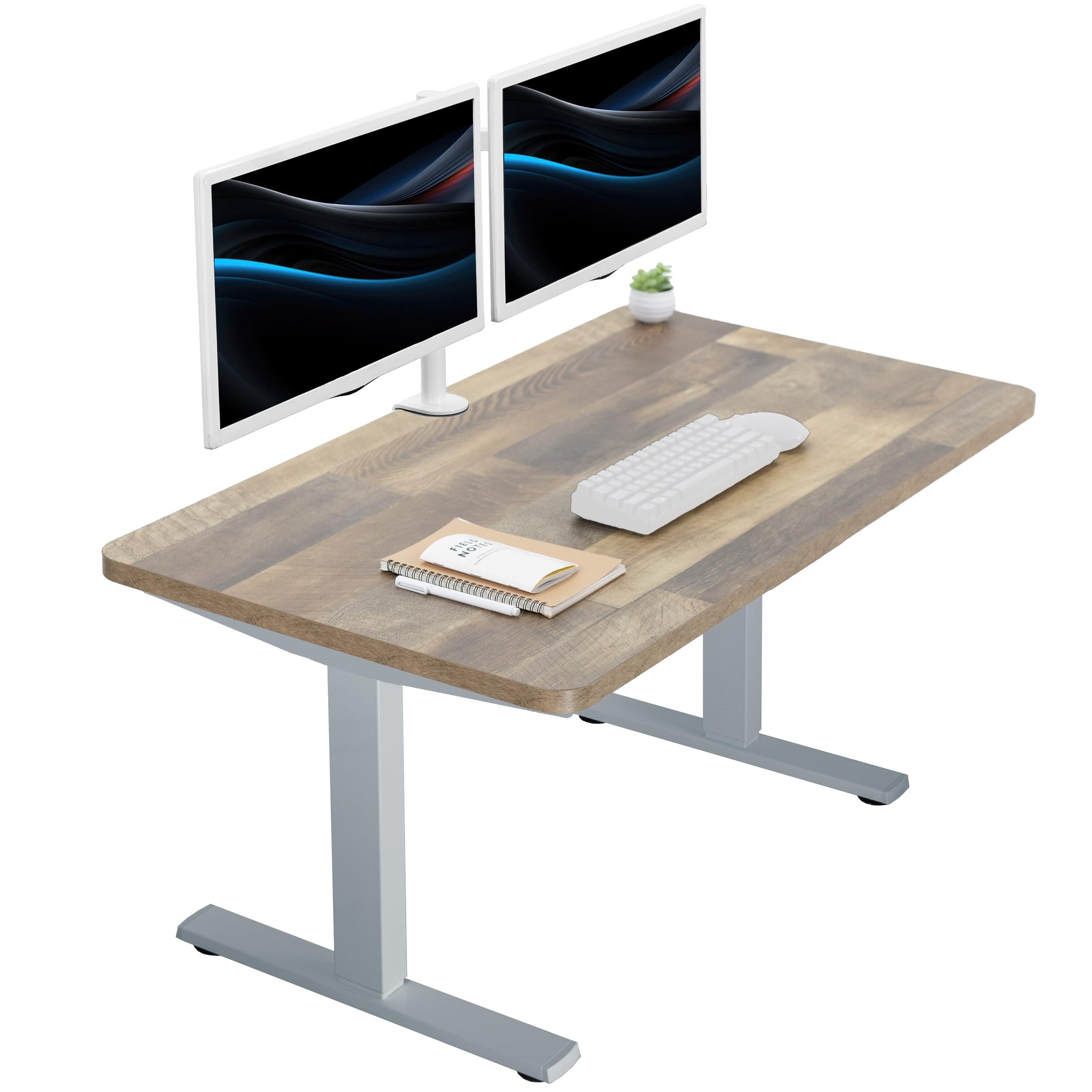 Escritorio De Pie Vivo Electric, 109 X 61 Cm, Altura Con Memoria, Gris - Venta Internacional.