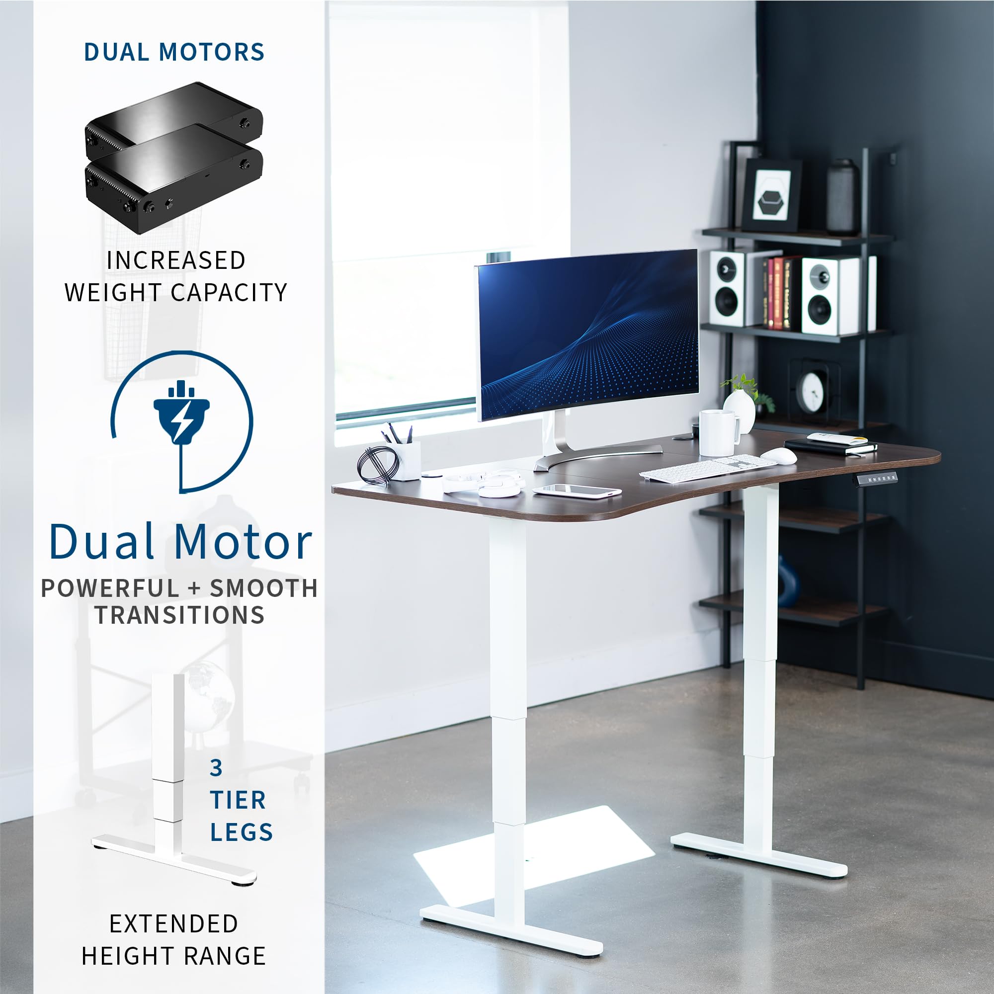 Foto 3 pulgar | Escritorio De Pie Vivo Desk-kit-2w1d Eléctrico Con Doble Motor 160x80c - Venta Internacional.