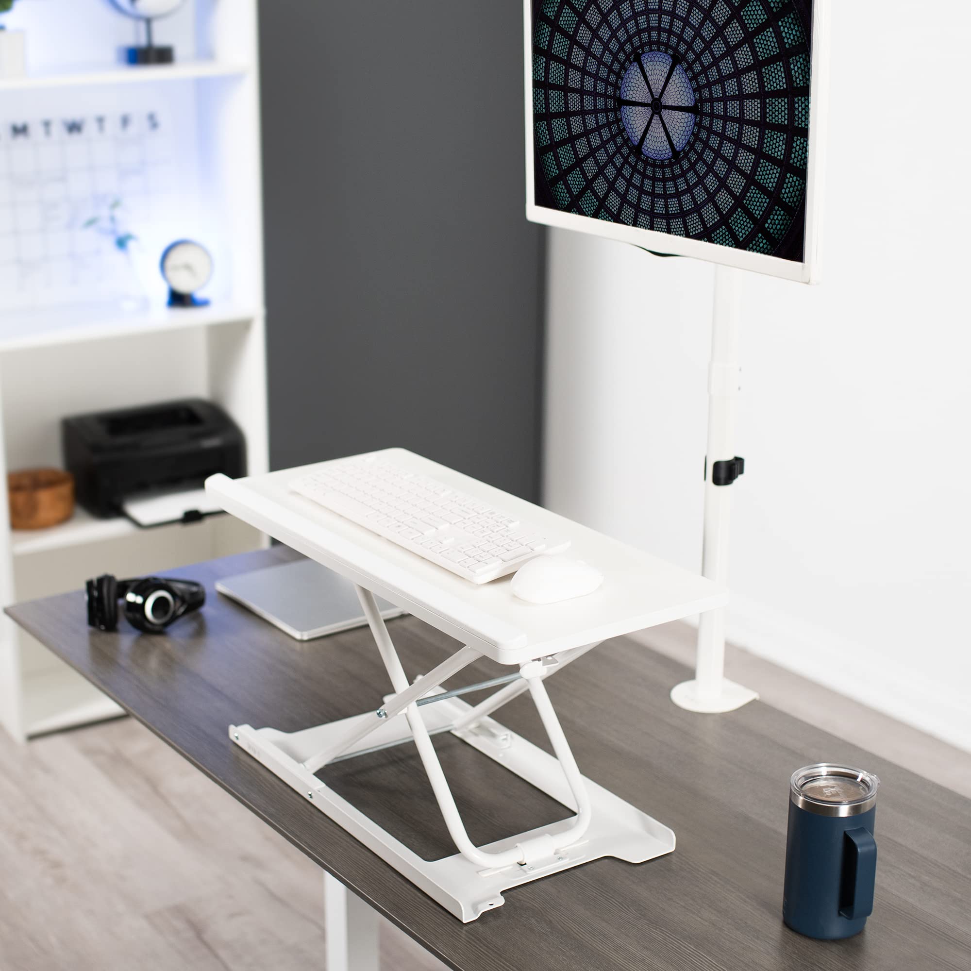 Foto 5 pulgar | Elevador De Teclado Vivo Desk-v000pw, Con Forma De Tijera, 27 Pulgadas, Color Blanco - Venta Internacional.
