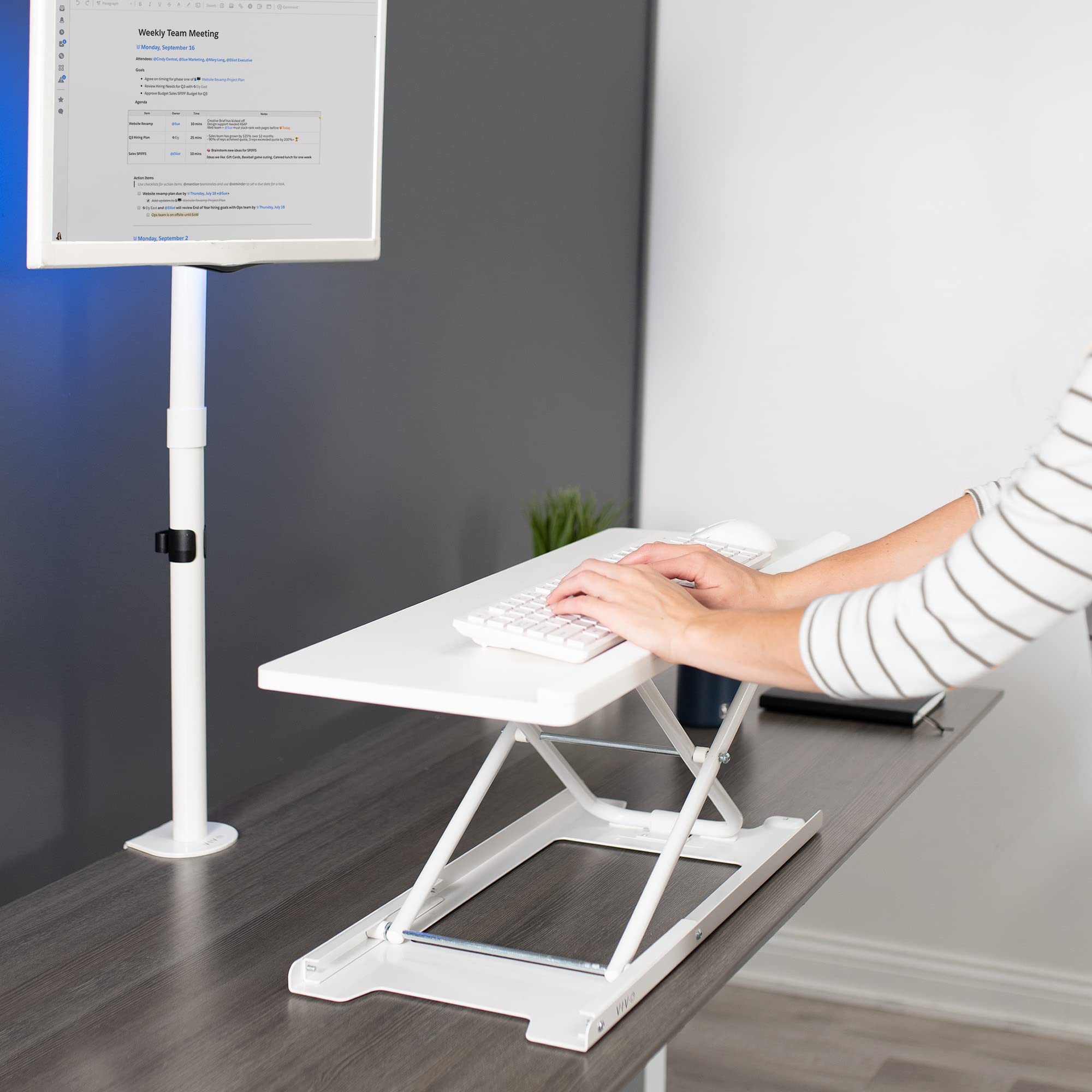 Foto 5 | Elevador De Teclado Vivo Desk-v000pw, Con Forma De Tijera, 27 Pulgadas, Color Blanco - Venta Internacional.