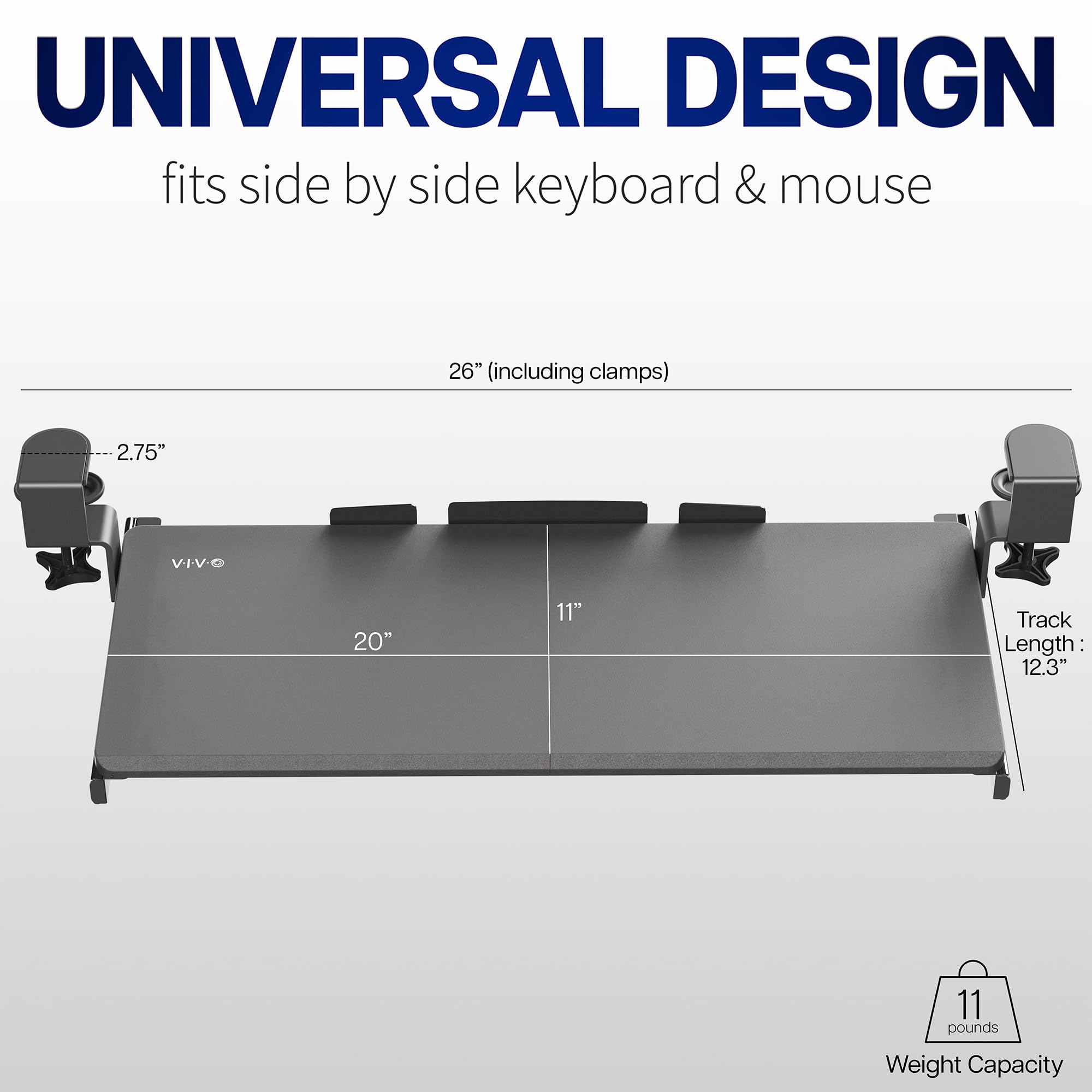 Foto 5 pulgar | Bandeja Deslizante Para Teclado Y Ratón Vivo Mount-kb05es-a Light Woo - Venta Internacional.