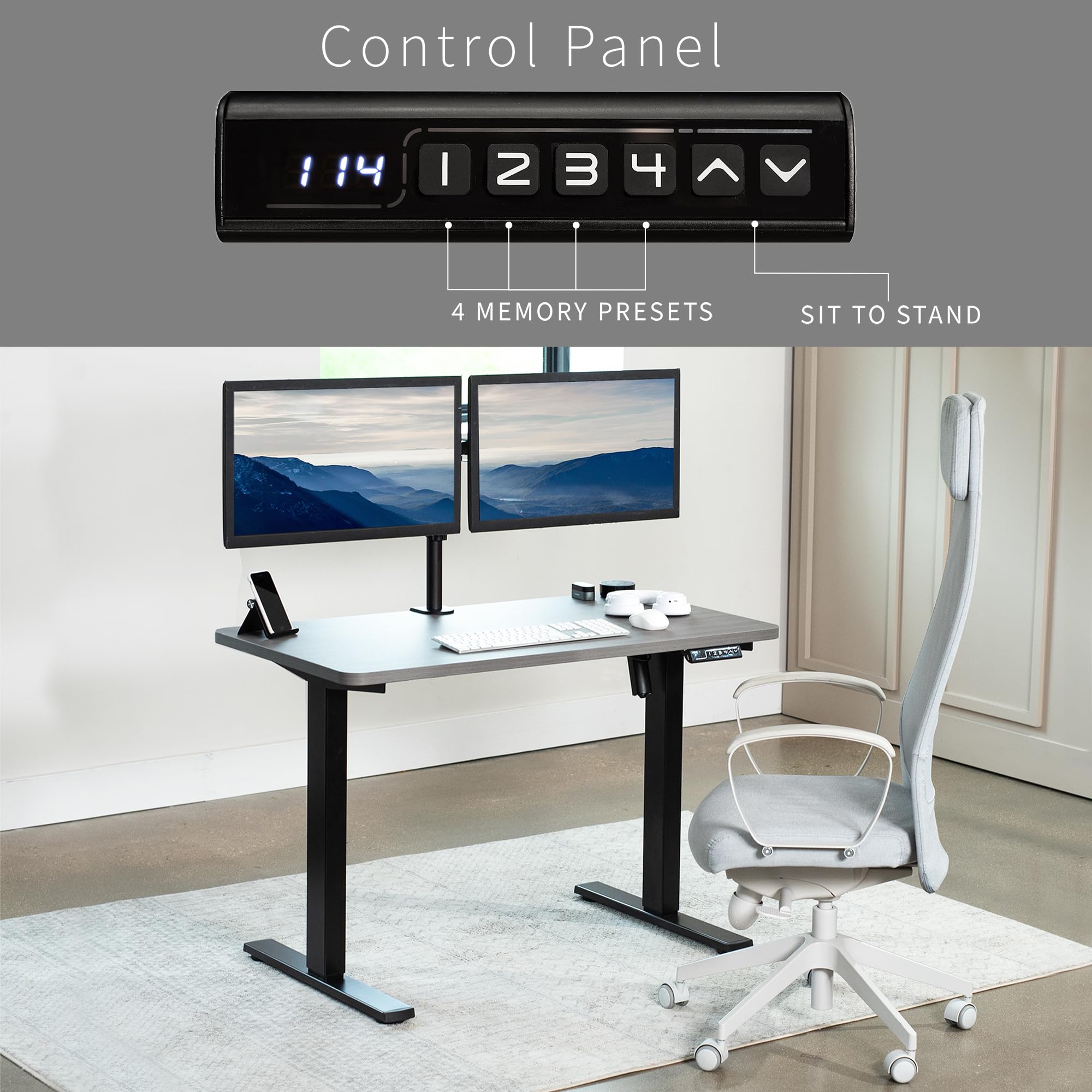 Foto 7 pulgar | Escritorio De Pie Vivo Electric Desk-kit-1b4g 110x60 Cm Gris Oscuro - Venta Internacional.
