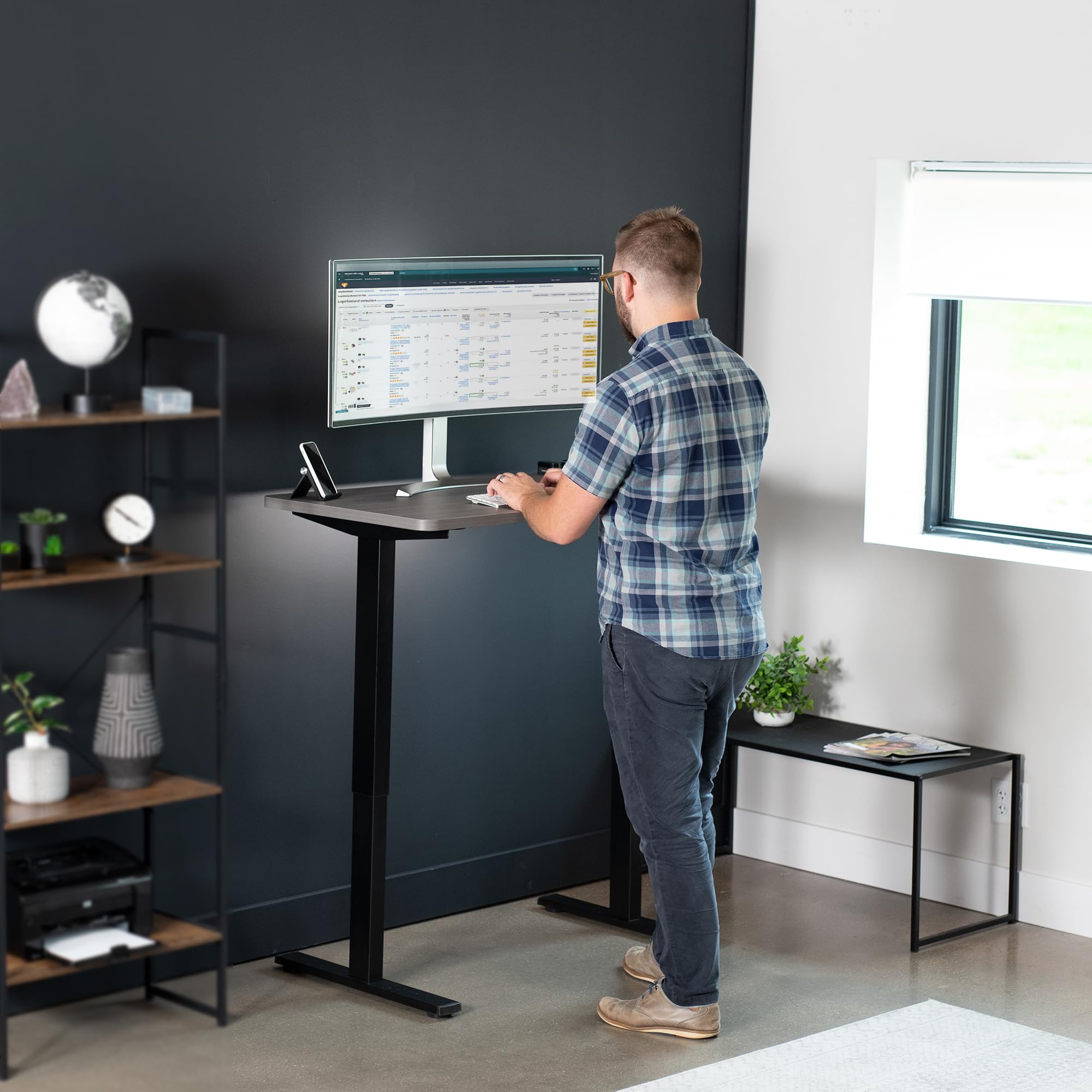Foto 8 pulgar | Escritorio De Pie Vivo Electric Desk-kit-1b4g 110x60 Cm Gris Oscuro - Venta Internacional.