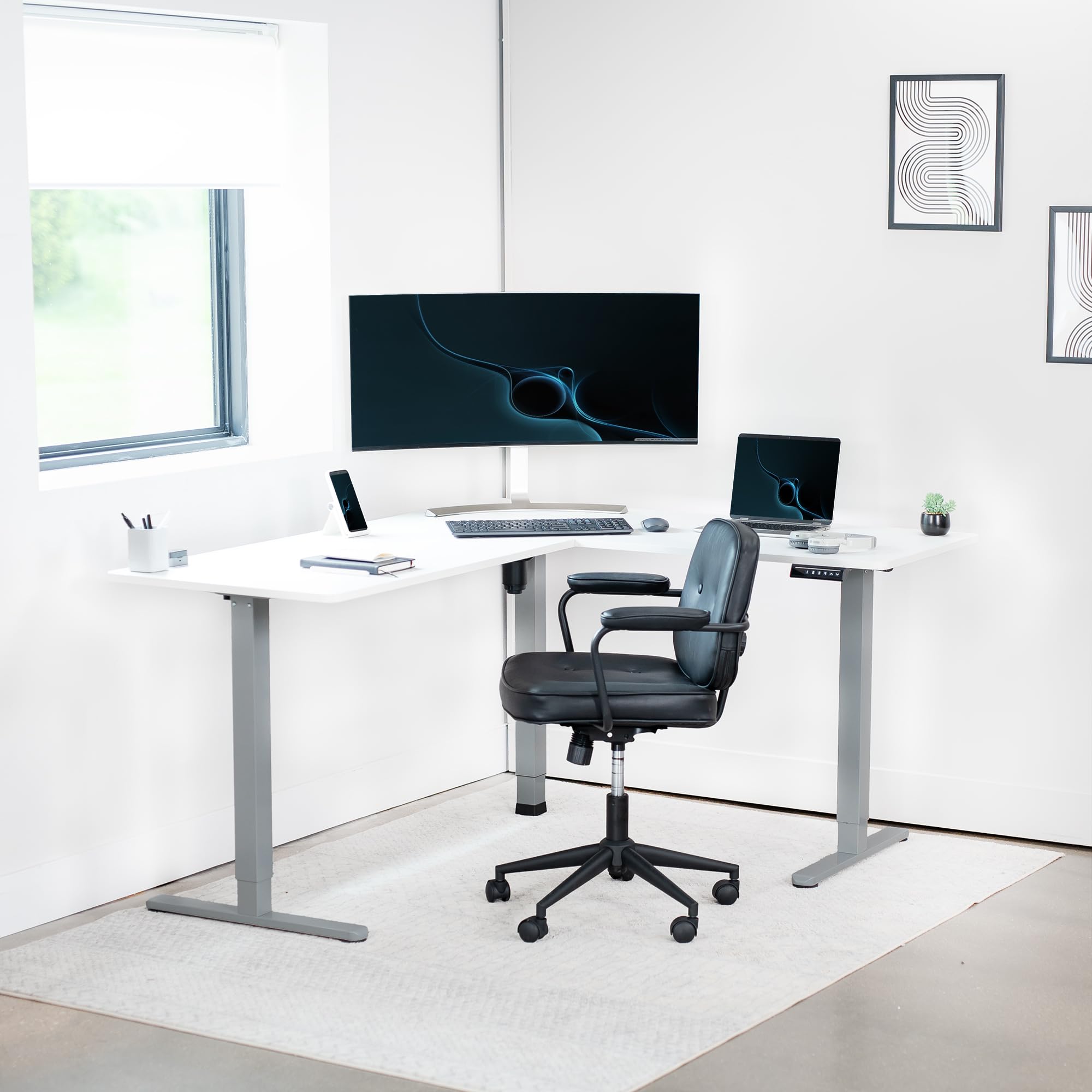Foto 7 | Escritorio De Pie Vivo Desk-e3ctgw De Esquina Eléctrico En Forma De L - Venta Internacional.