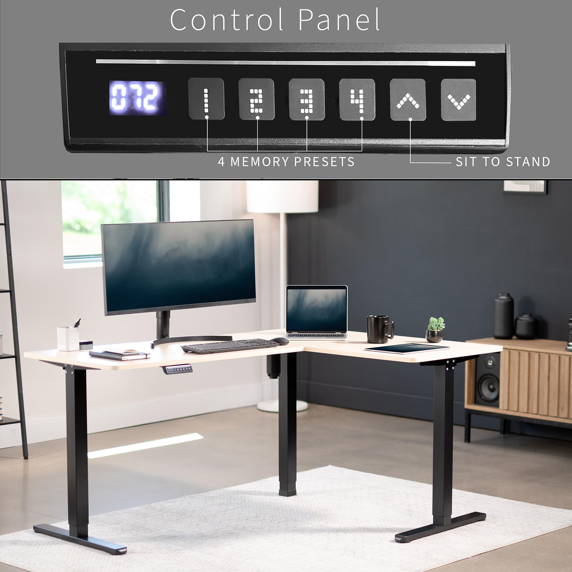 Foto 5 | Escritorio De Pie Vivo Desk-e3ctc-47 Eléctrico En Forma De L 160x120 Cm - Venta Internacional.