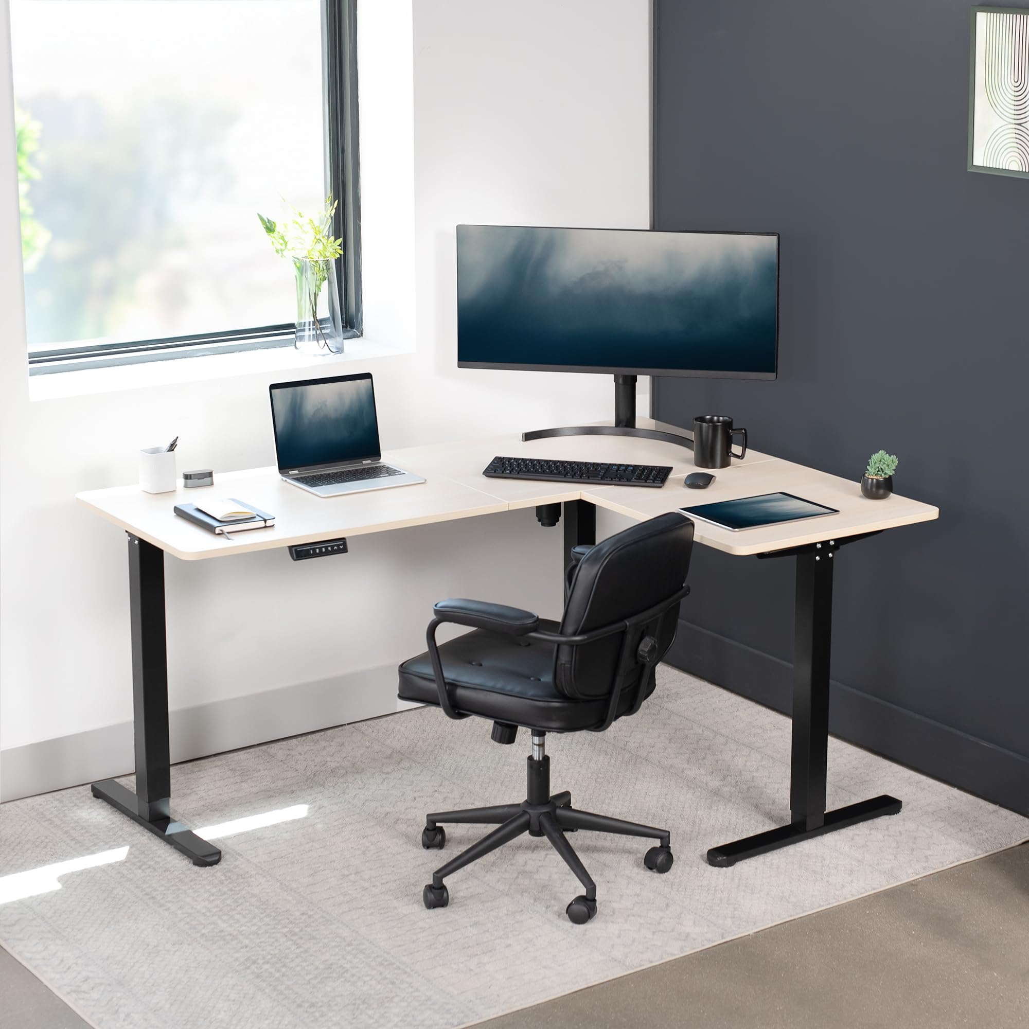 Foto 8 pulgar | Escritorio De Pie Vivo Desk-e3ctc-47 Eléctrico En Forma De L 160x120 Cm - Venta Internacional.