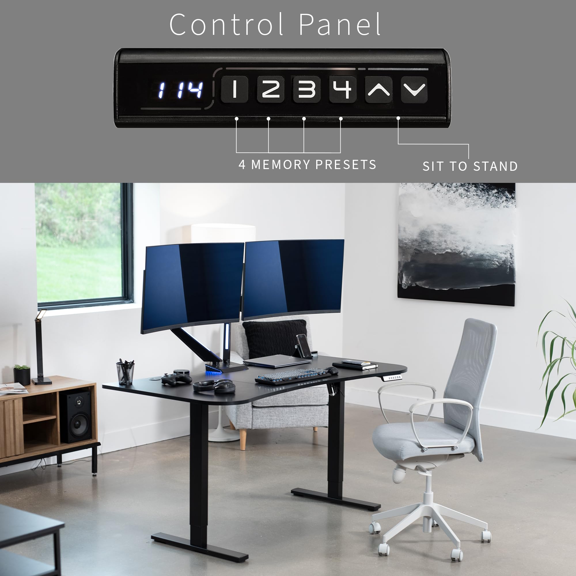 Foto 8 pulgar | Escritorio De Pie Vivo Desk-kit-1b1r Electric Memory Black - Venta Internacional.