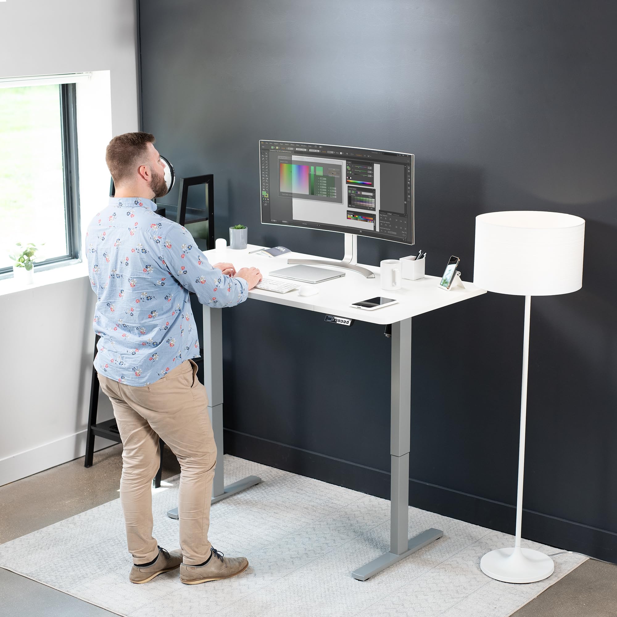 Foto 3 pulgar | Escritorio De Pie Vivo Electric Desk-kit-1g6w-30 Blanco/gris 150x - Venta Internacional.