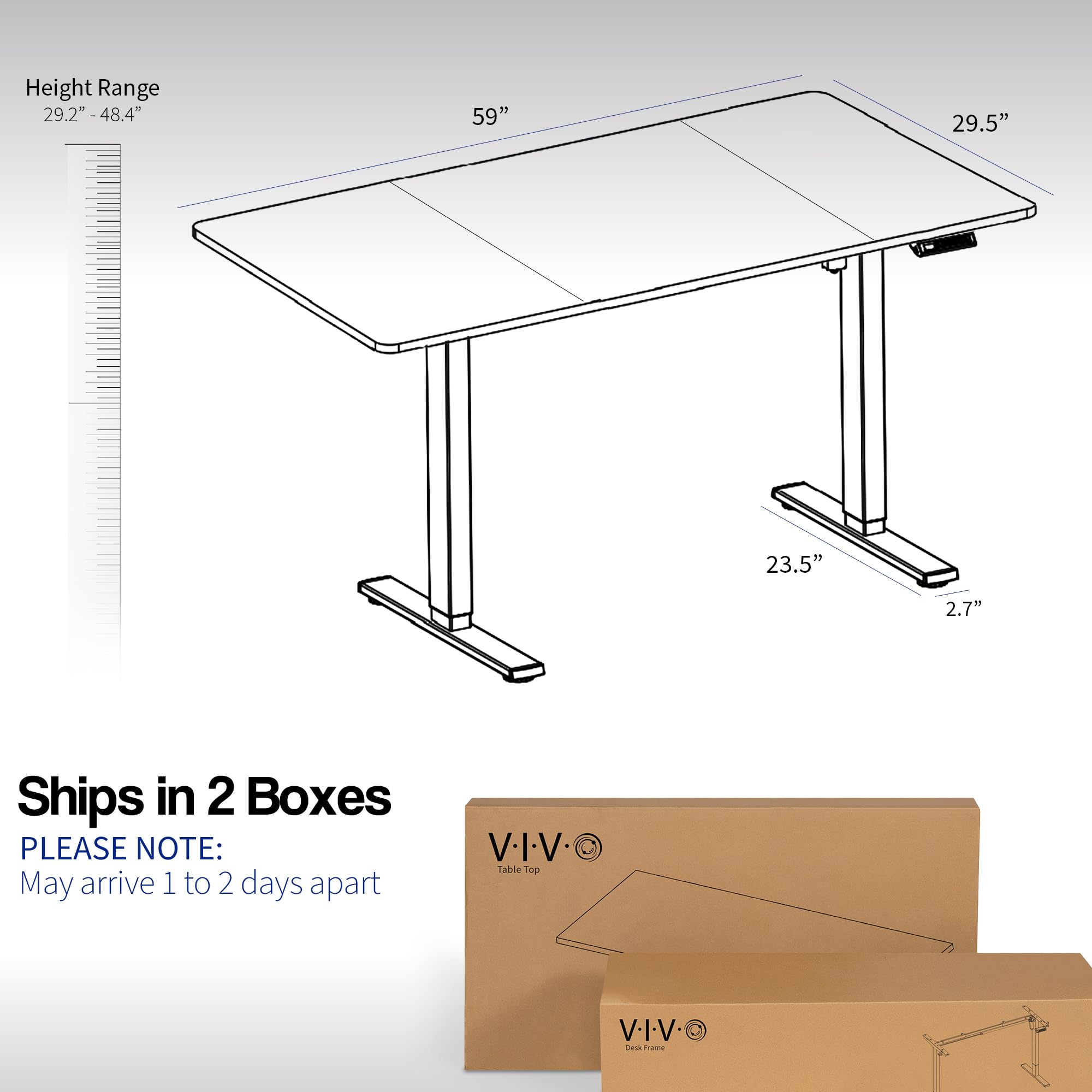 Foto 6 pulgar | Escritorio De Pie Vivo Electric Desk-kit-1g6w-30 Blanco/gris 150x - Venta Internacional.