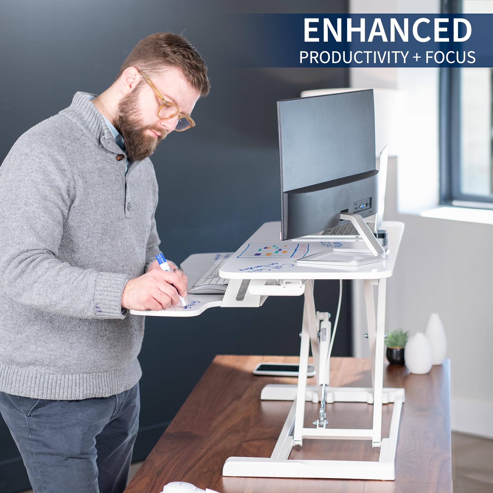 Foto 5 pulgar | Convertidor De Escritorio Vivo Serie K Desk-v036kwe 91 Cm Blanco - Venta Internacional.