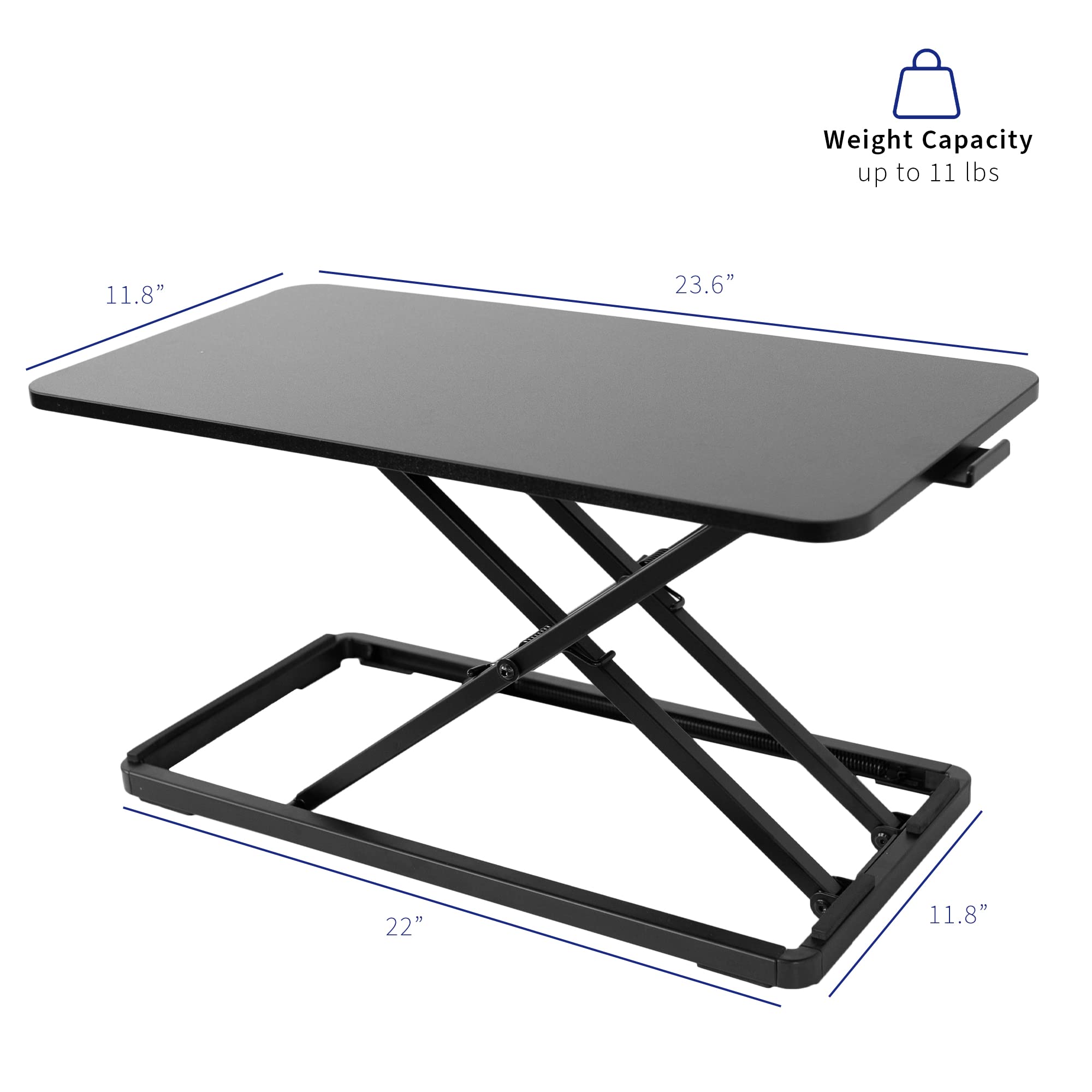 Foto 3 | Elevador De Teclado Vivo Desk-v024a Con Tapa Única De 24 Pulgadas, Negro - Venta Internacional.