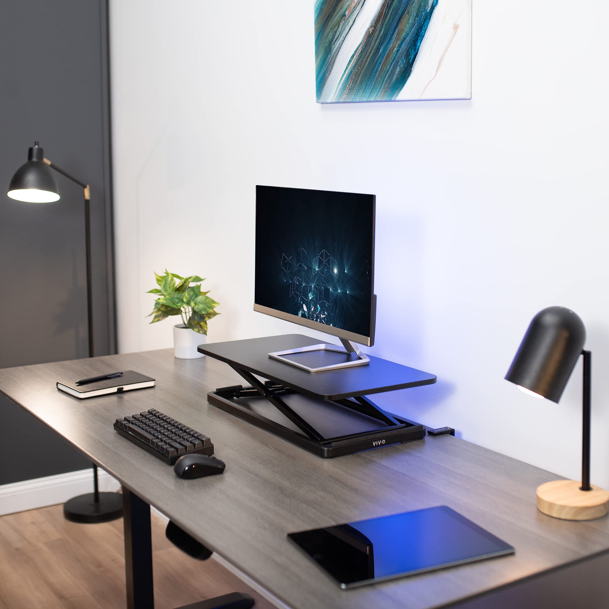 Foto 7 | Elevador De Teclado Vivo Desk-v024a Con Tapa Única De 24 Pulgadas, Negro - Venta Internacional.