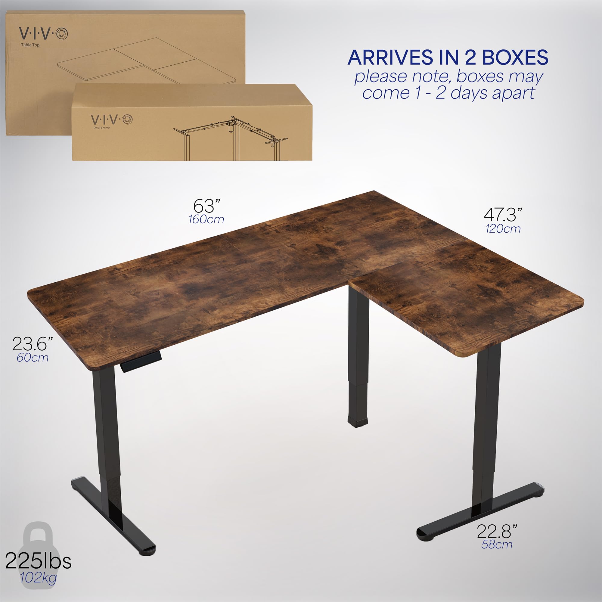 Foto 7 pulgar | Escritorio De Pie Vivo Desk-e3ctn-47 Eléctrico En Forma De L 160x120 Cm - Venta Internacional.