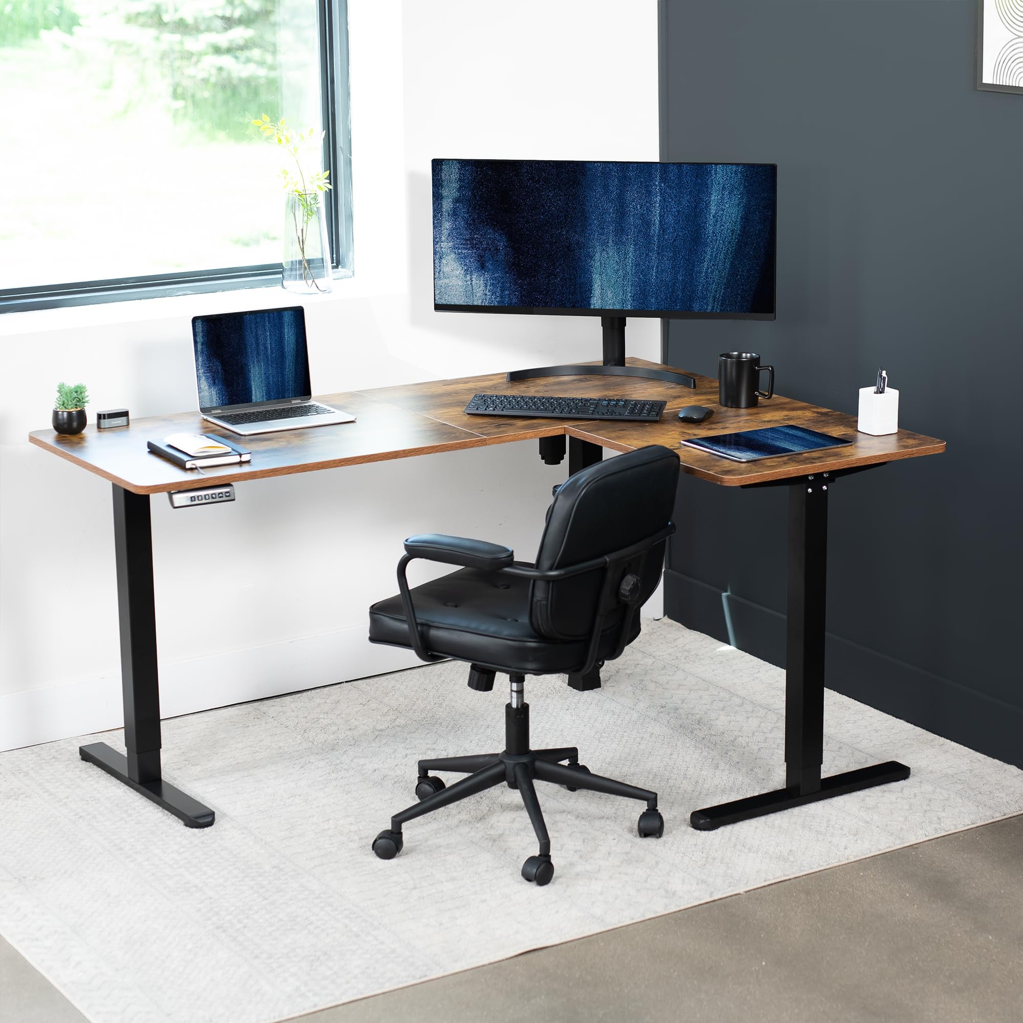 Foto 8 pulgar | Escritorio De Pie Vivo Desk-e3ctn-47 Eléctrico En Forma De L 160x120 Cm - Venta Internacional.