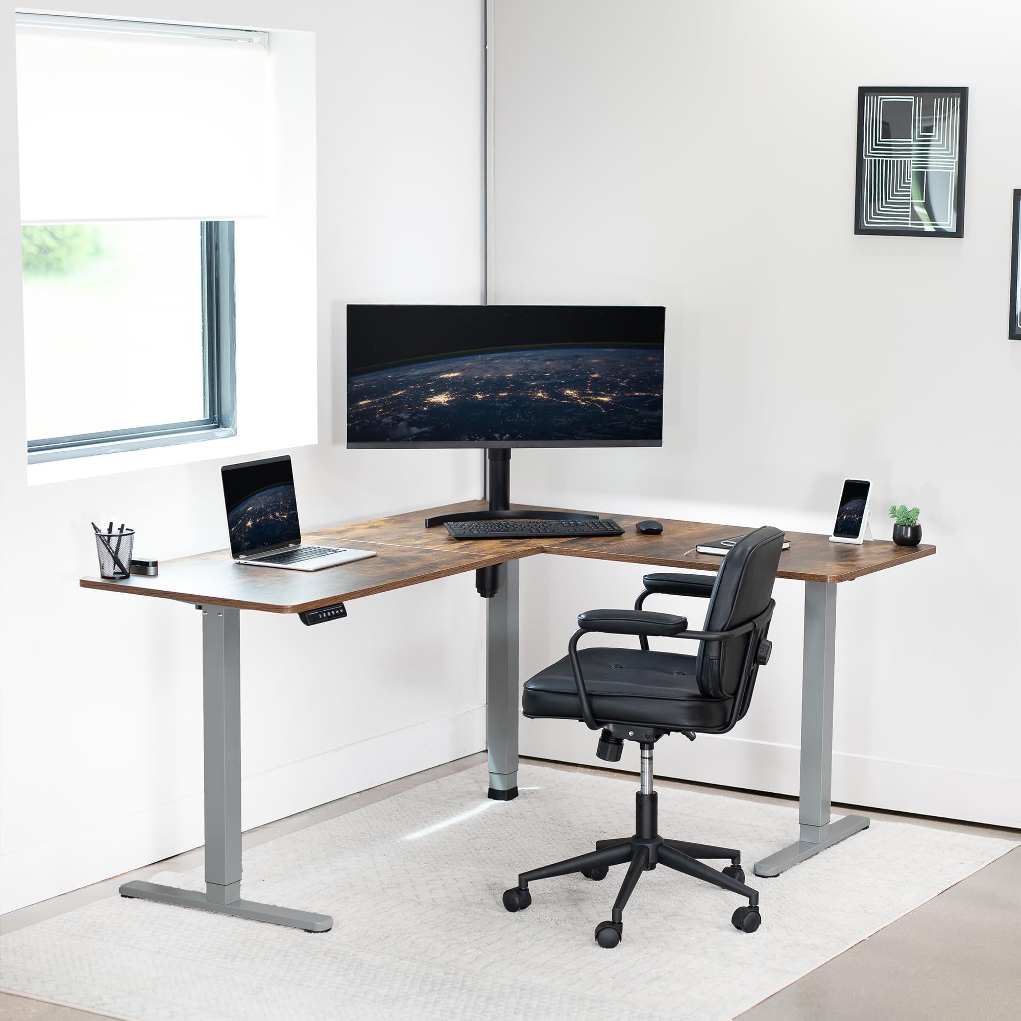 Foto 7 | Escritorio De Pie Vivo Desk-e3ctgn De Esquina Eléctrico En Forma De L - Venta Internacional.