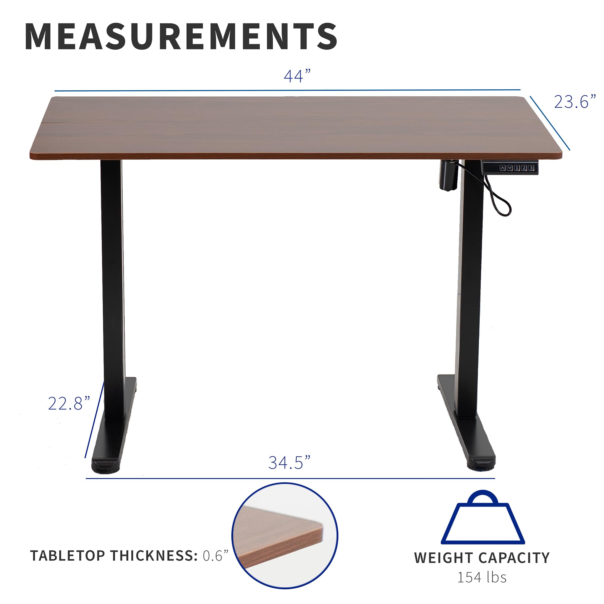 Foto 4 pulgar | Escritorio De Pie Vivo Desk-e144d Electric Memory Wood Dark Wood - Venta Internacional.
