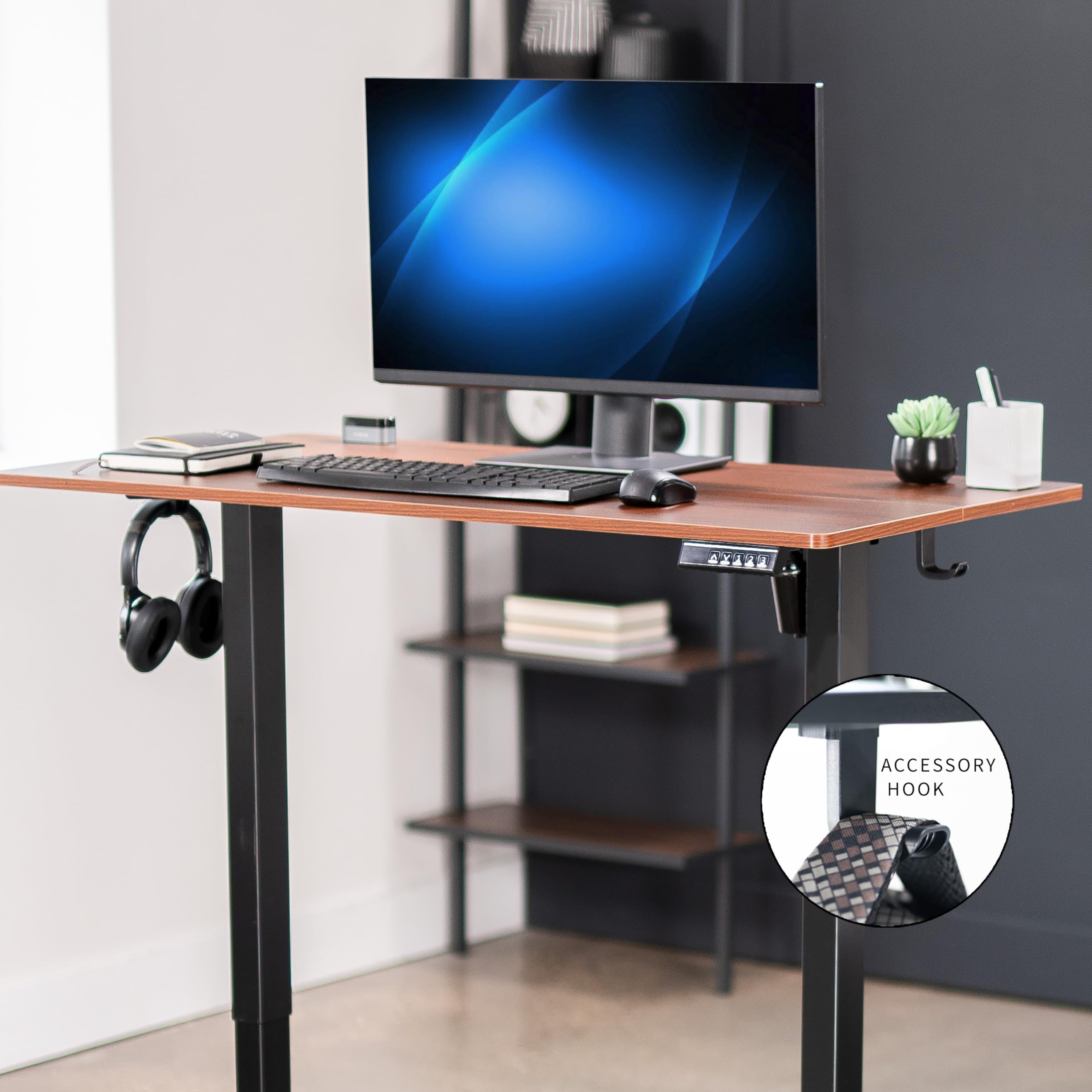 Foto 7 pulgar | Escritorio De Pie Vivo Desk-e144d Electric Memory Wood Dark Wood - Venta Internacional.