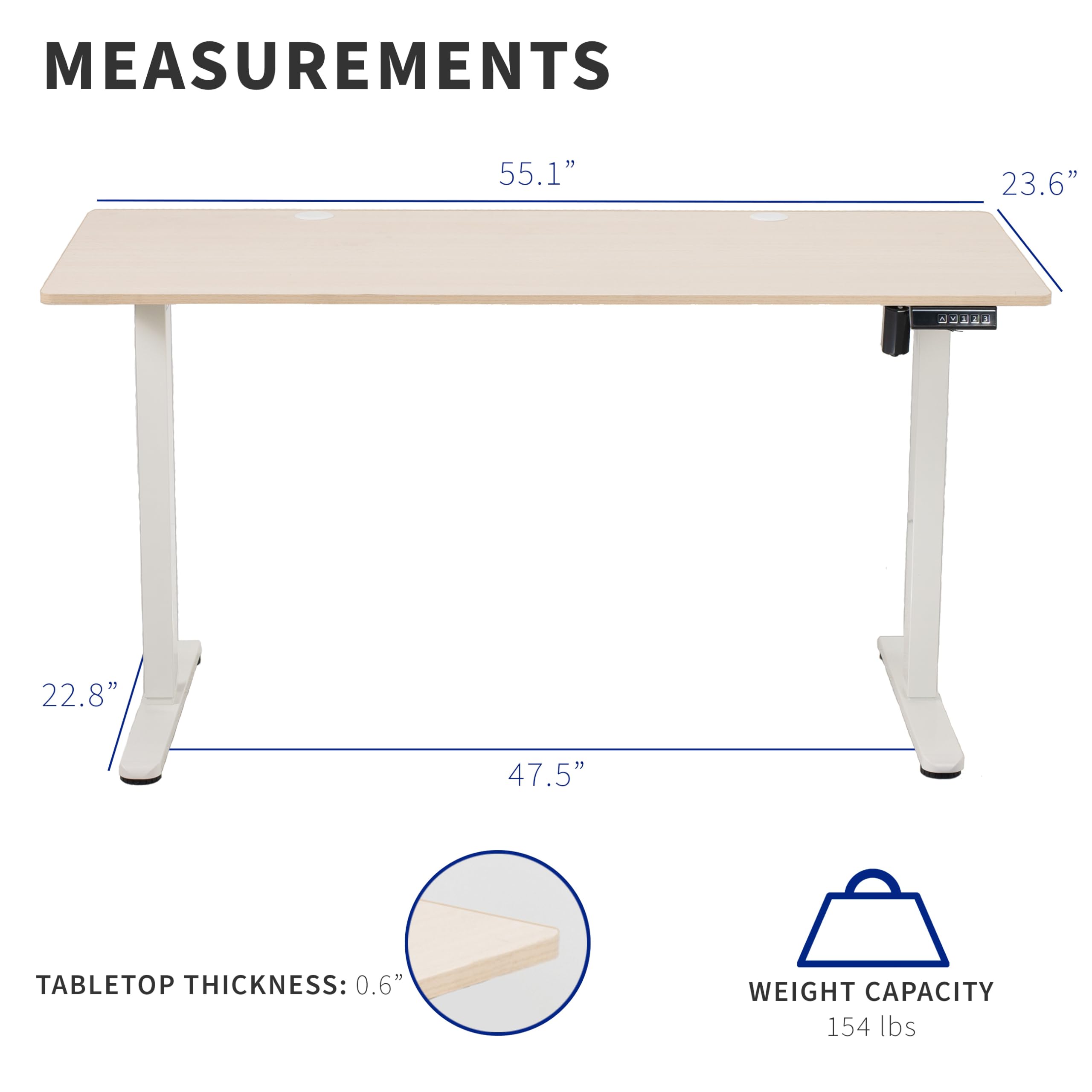 Foto 4 pulgar | Escritorio De Pie Vivo Desk-e155tc Con Memoria Eléctrica, Altura Ajustable - Venta Internacional.