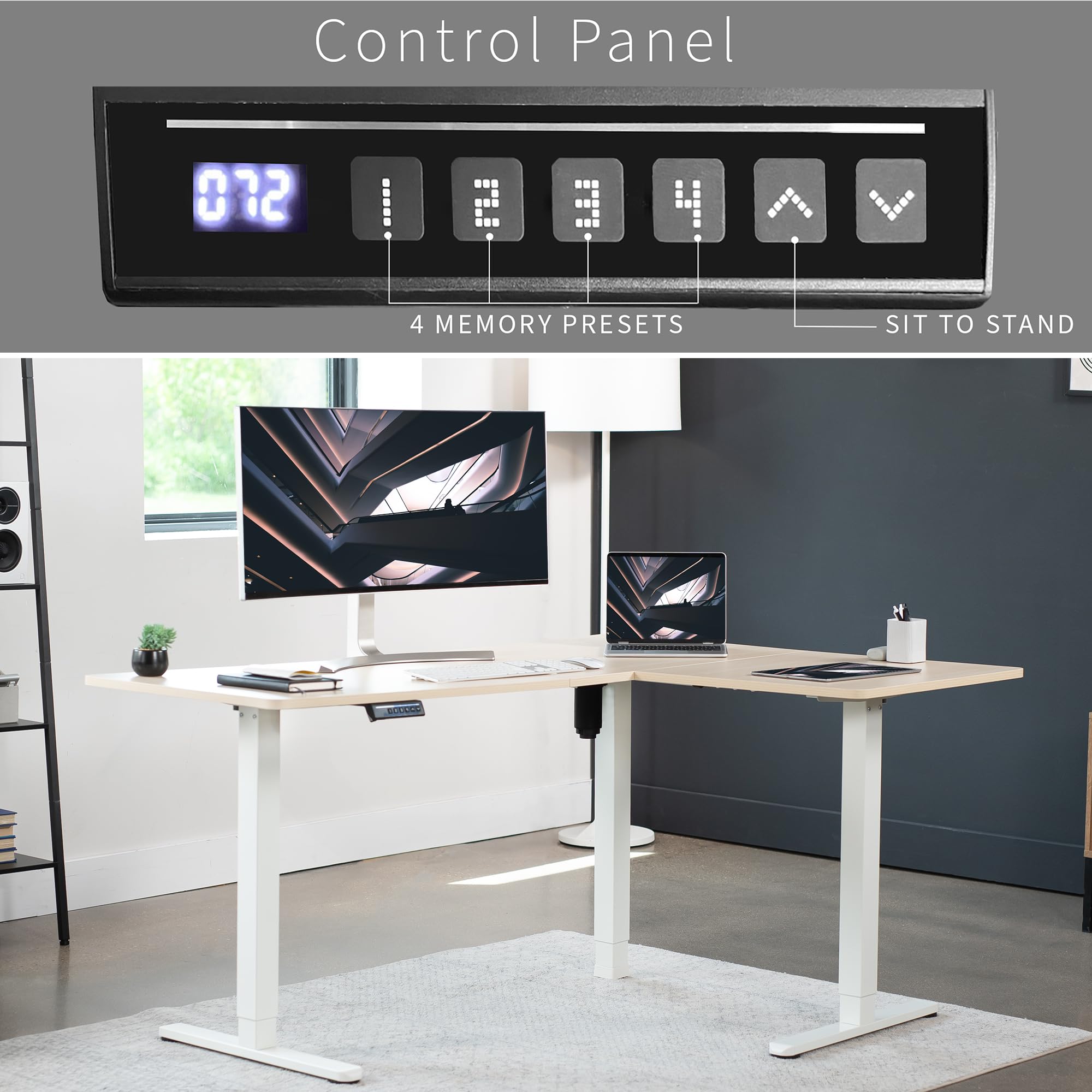 Foto 6 pulgar | Escritorio De Pie Vivo Desk-e3ctwc-47 Eléctrico En Forma De L 160x120c - Venta Internacional.
