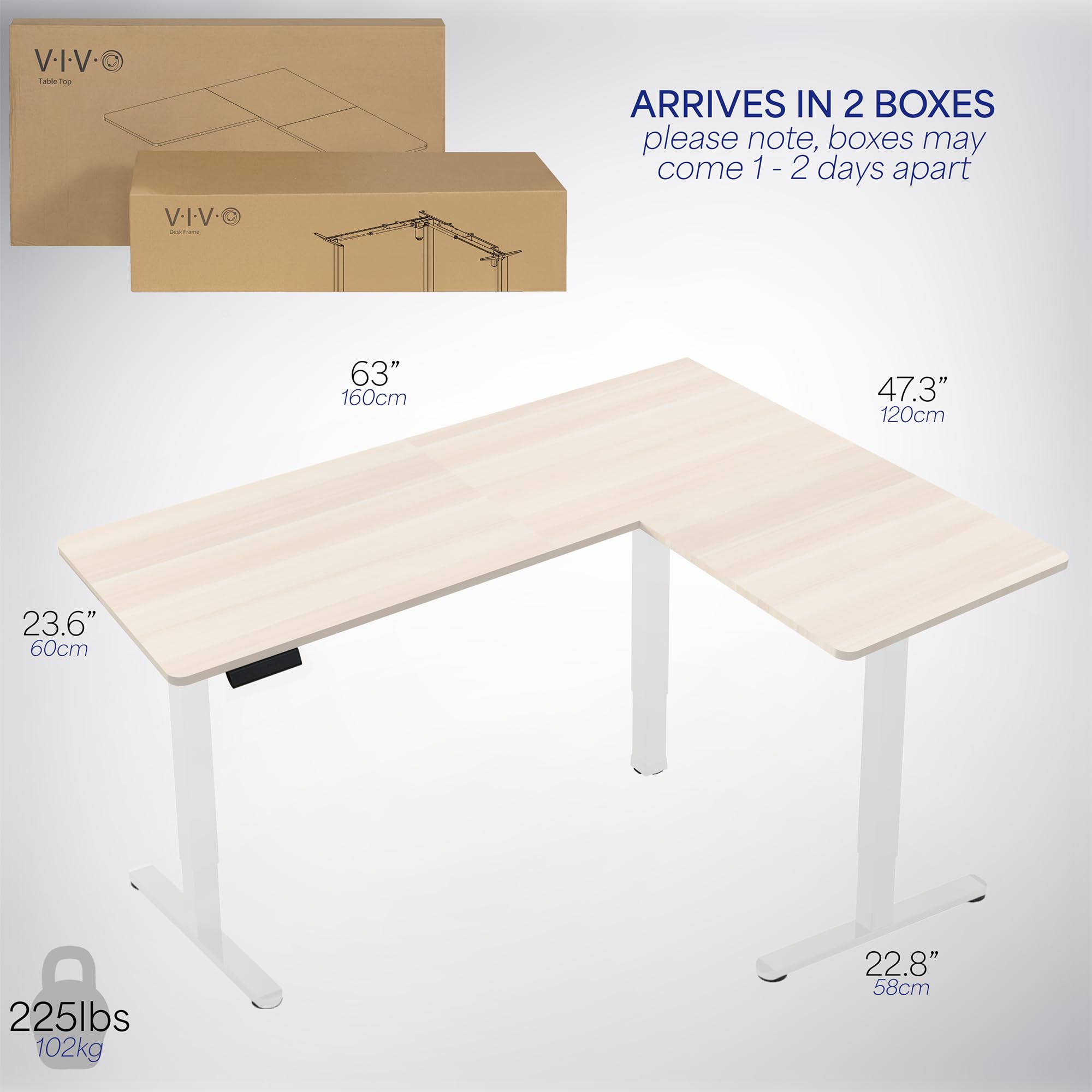 Foto 7 pulgar | Escritorio De Pie Vivo Desk-e3ctwc-47 Eléctrico En Forma De L 160x120c - Venta Internacional.