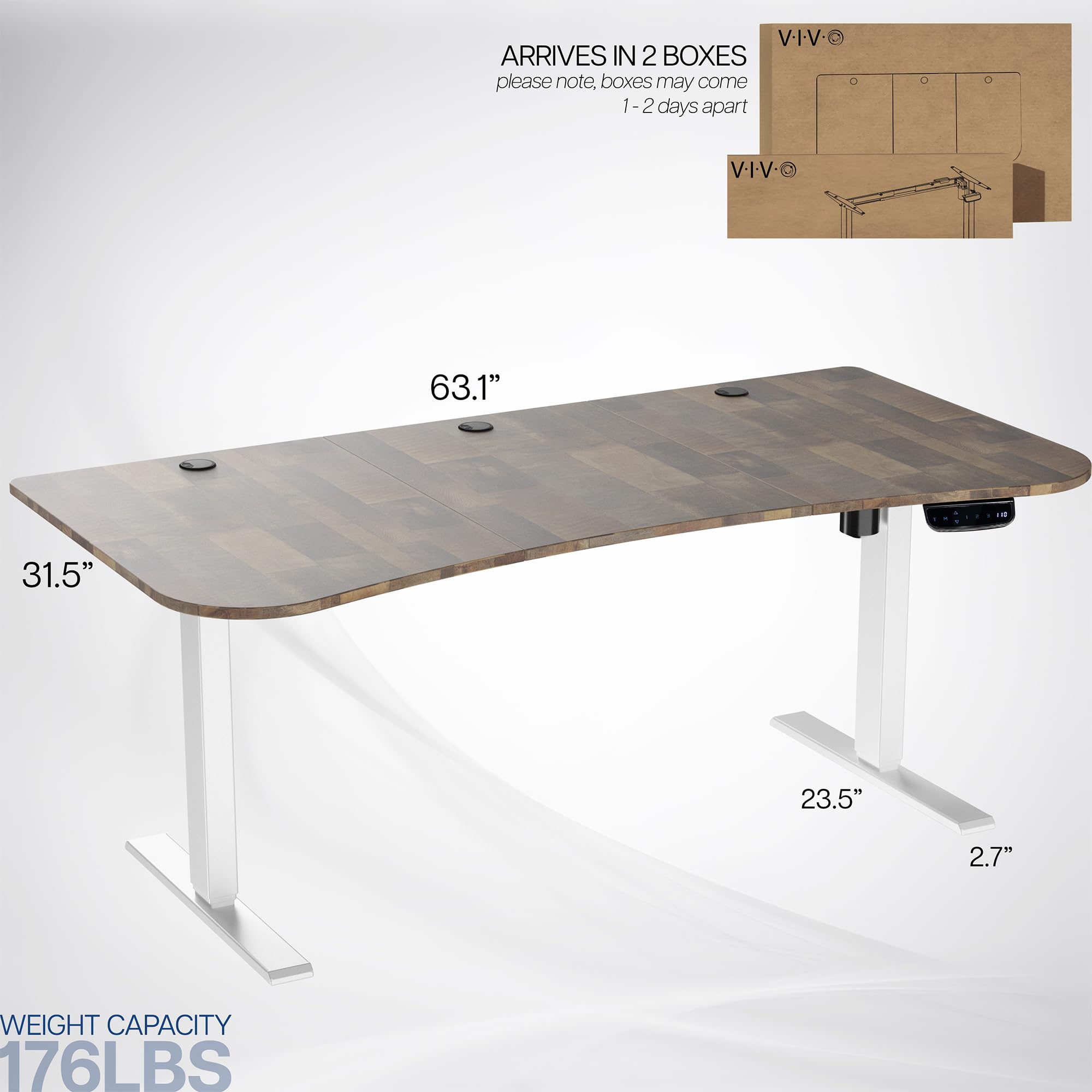 Foto 4 pulgar | Escritorio De Pie Vivo 160 X 80 Cm Electric Memory White - Venta Internacional.