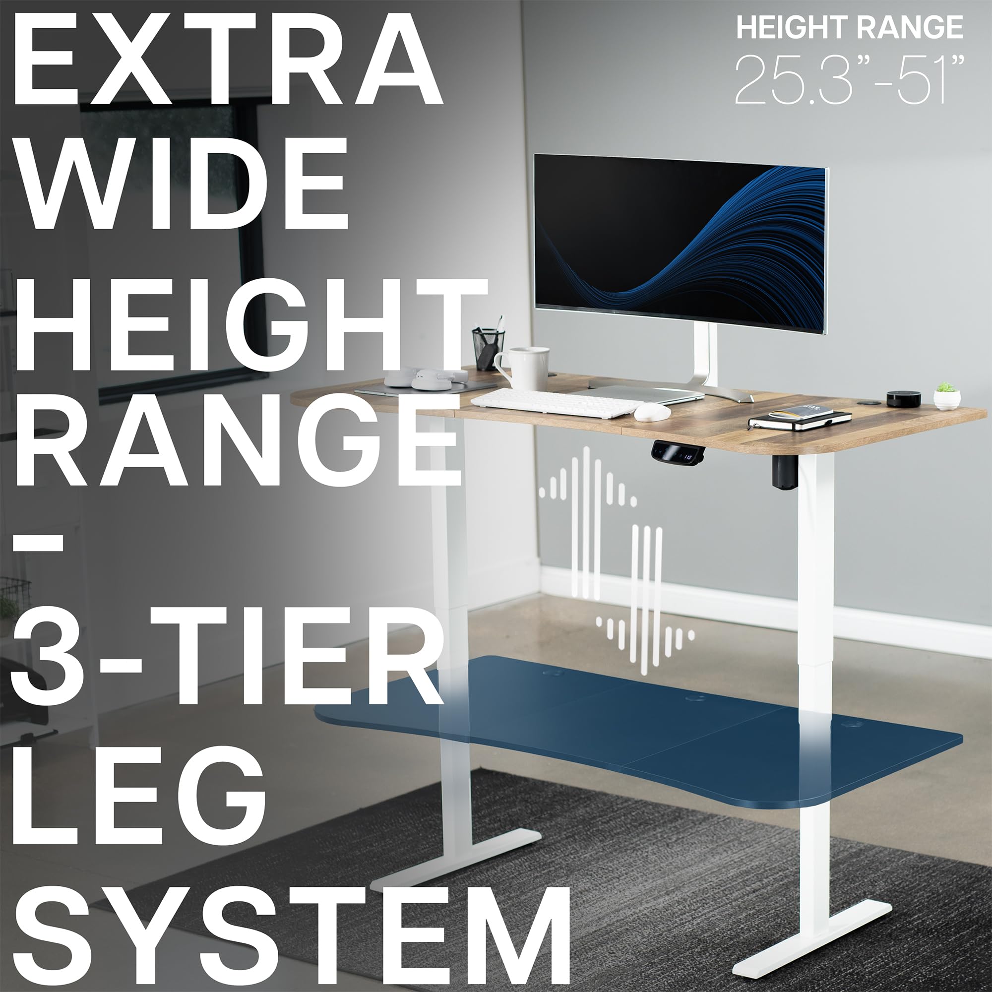 Foto 5 pulgar | Escritorio De Pie Vivo 160 X 80 Cm Electric Memory White - Venta Internacional.