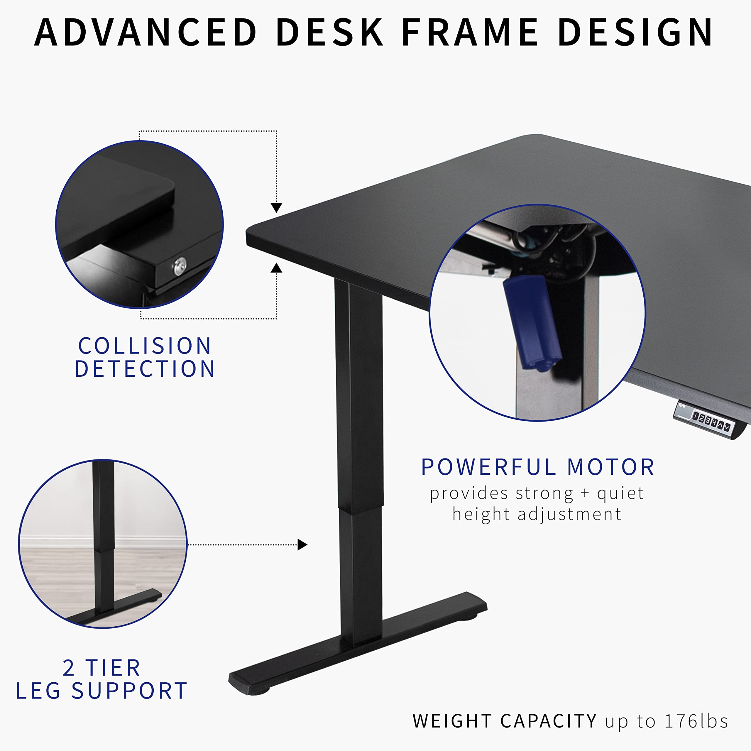 Foto 5 pulgar | Escritorio De Pie Vivo Desk-kit-1g5d Electric Memory Dark Walnut - Venta Internacional.
