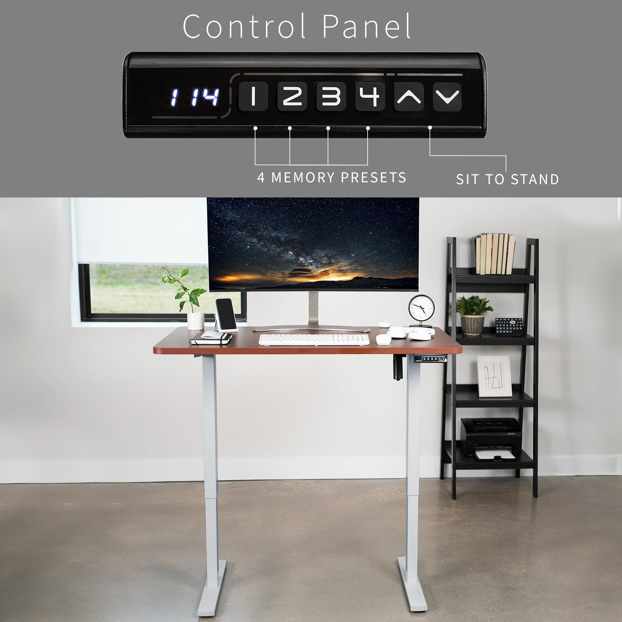 Foto 7 pulgar | Escritorio De Pie Vivo Desk-kit-1g5d Electric Memory Dark Walnut - Venta Internacional.