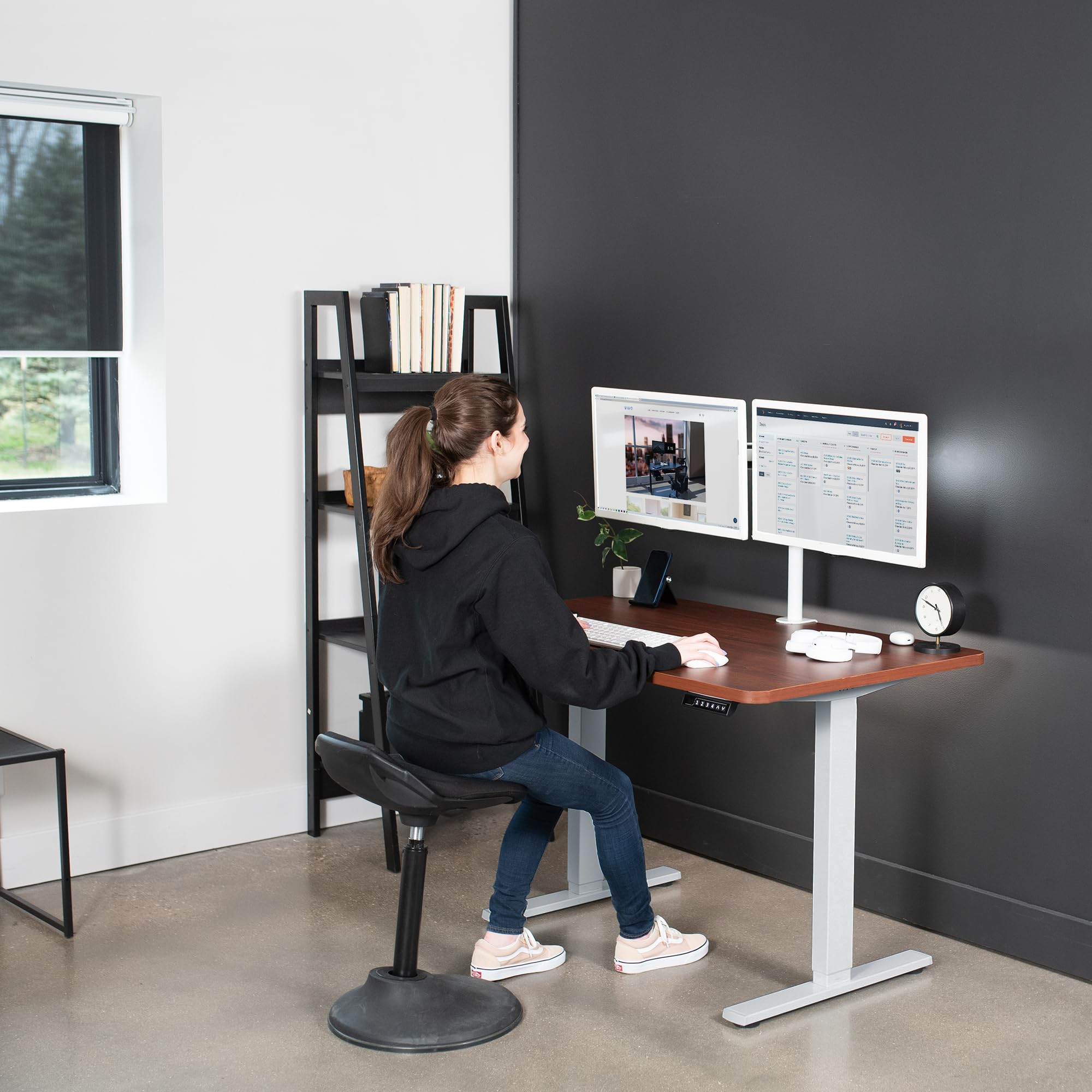 Foto 8 pulgar | Escritorio De Pie Vivo Desk-kit-1g5d Electric Memory Dark Walnut - Venta Internacional.