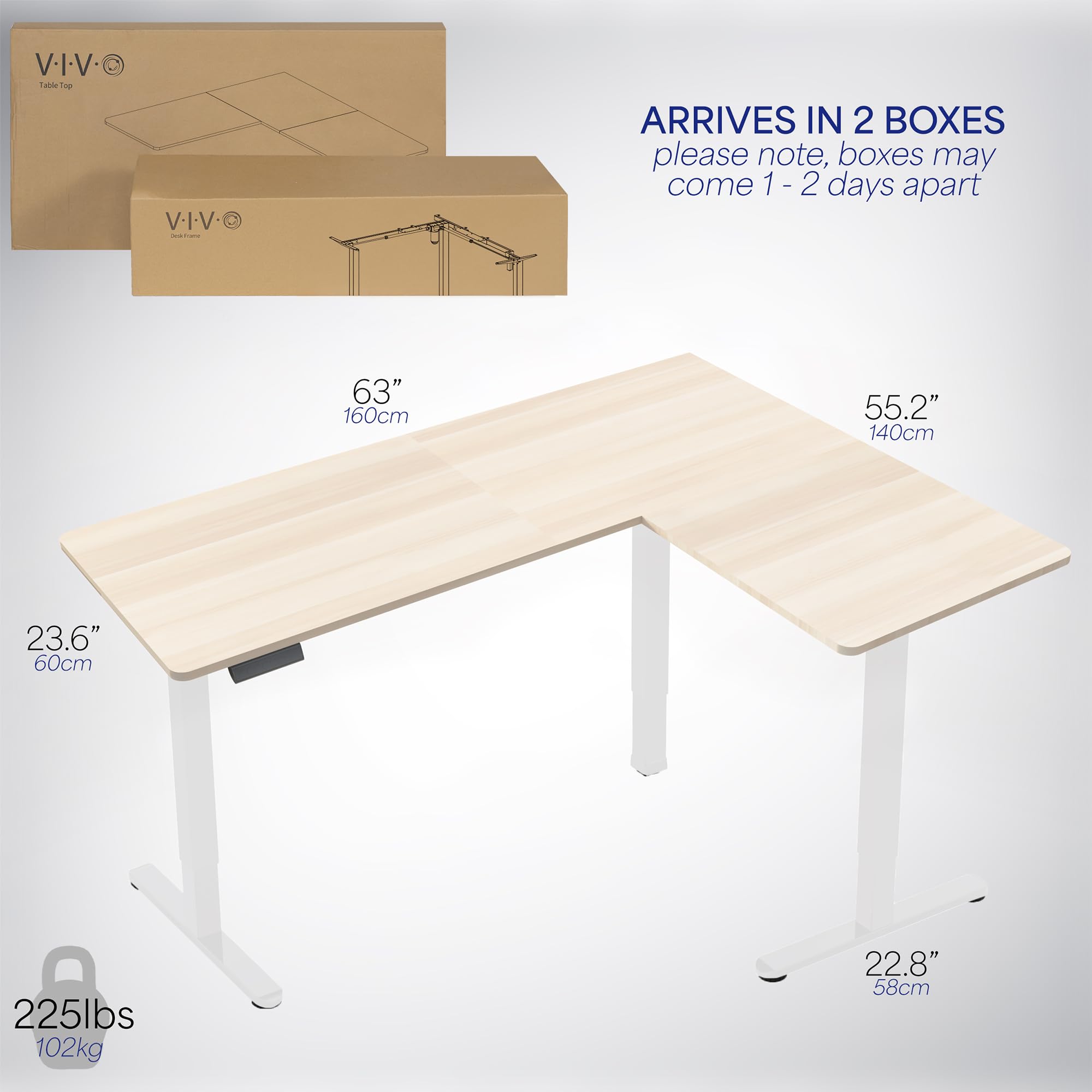 Foto 7 pulgar | Escritorio De Pie Vivo Desk-e3ctc Eléctrico En Forma De L 160x140 Cm - Venta Internacional.