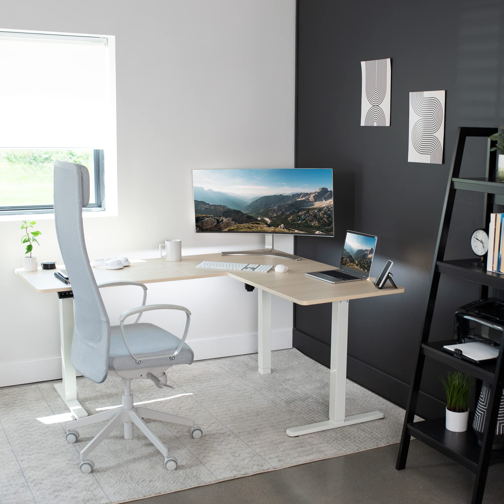 Foto 7 | Escritorio De Pie Vivo Desk-e3ctc Eléctrico En Forma De L 160x140 Cm - Venta Internacional.