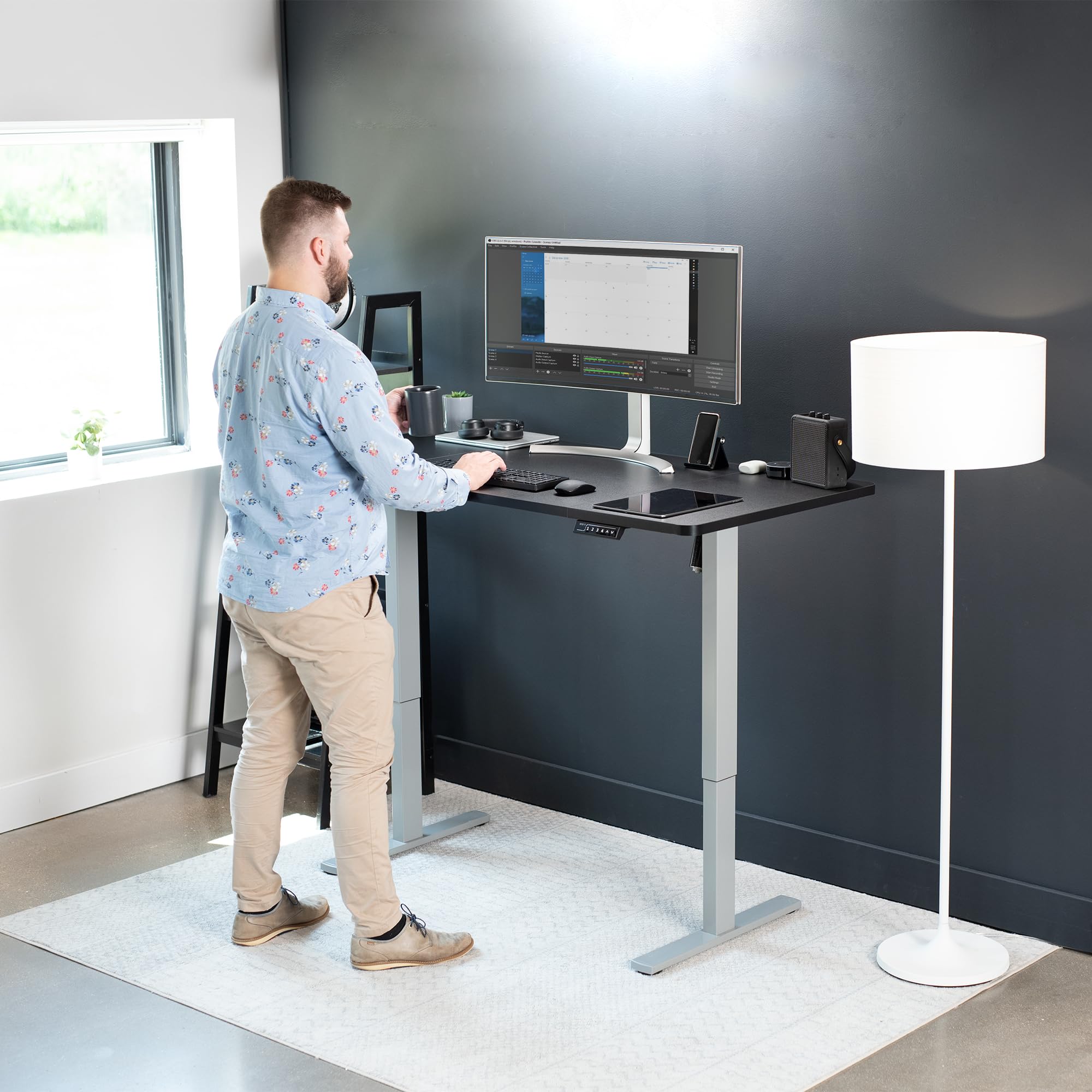 Foto 2 | Escritorio De Pie Vivo Desk-kit-1g6b-30 Electric Memory Black/gr - Venta Internacional.