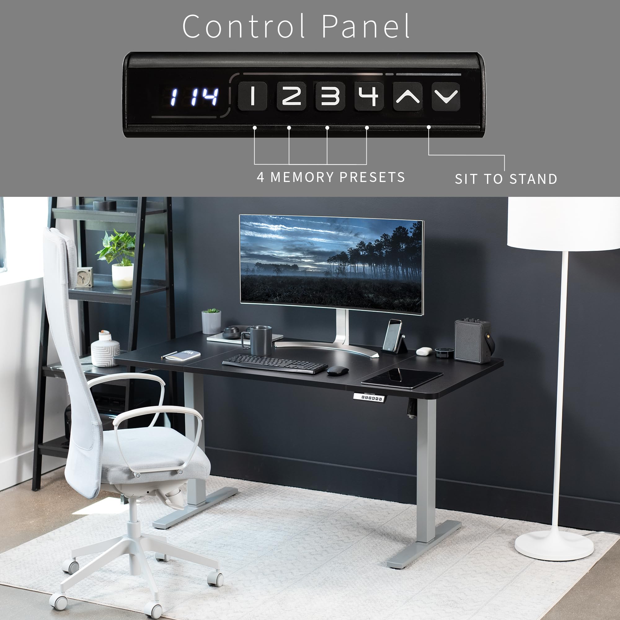 Foto 7 pulgar | Escritorio De Pie Vivo Desk-kit-1g6b-30 Electric Memory Black/gr - Venta Internacional.