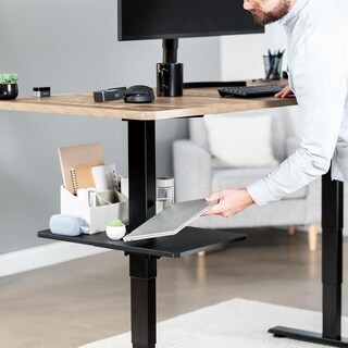 Foto 5 | Estante Para Patas Para Debajo Del Escritorio Vivo Desk-sf02lu, Ajustable, Negro - Venta Internacional.