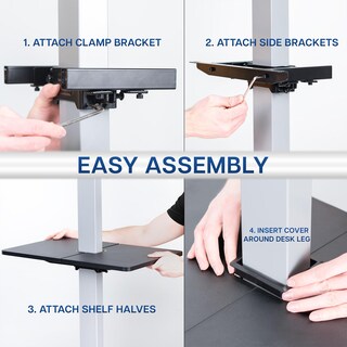 Foto 7 | Estante Para Patas Para Debajo Del Escritorio Vivo Desk-sf02lu, Ajustable, Negro - Venta Internacional.