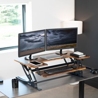 Foto 2 | Escritorio De Pie De 42 Pulgadas, Serie Vivo V, De Desk Converter, Color Marrón - Venta Internacional.